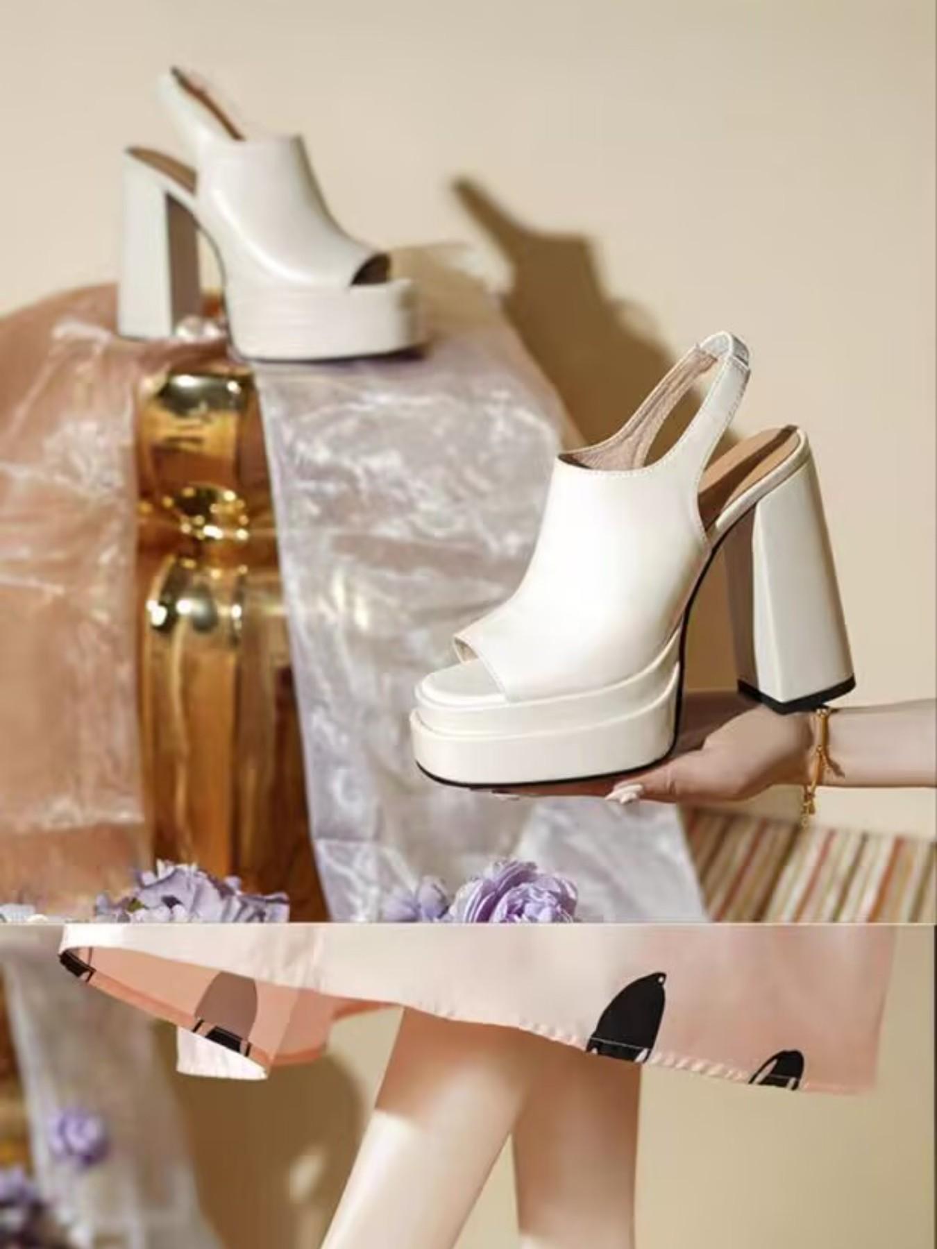 Women's Square Toe Thick Sole Mules, Dual Layer Heel Square Toed Sandals, Y2K High Heel Leather Slippers, Nightclub Party Casual Shoes, Date Evening Gown Heels