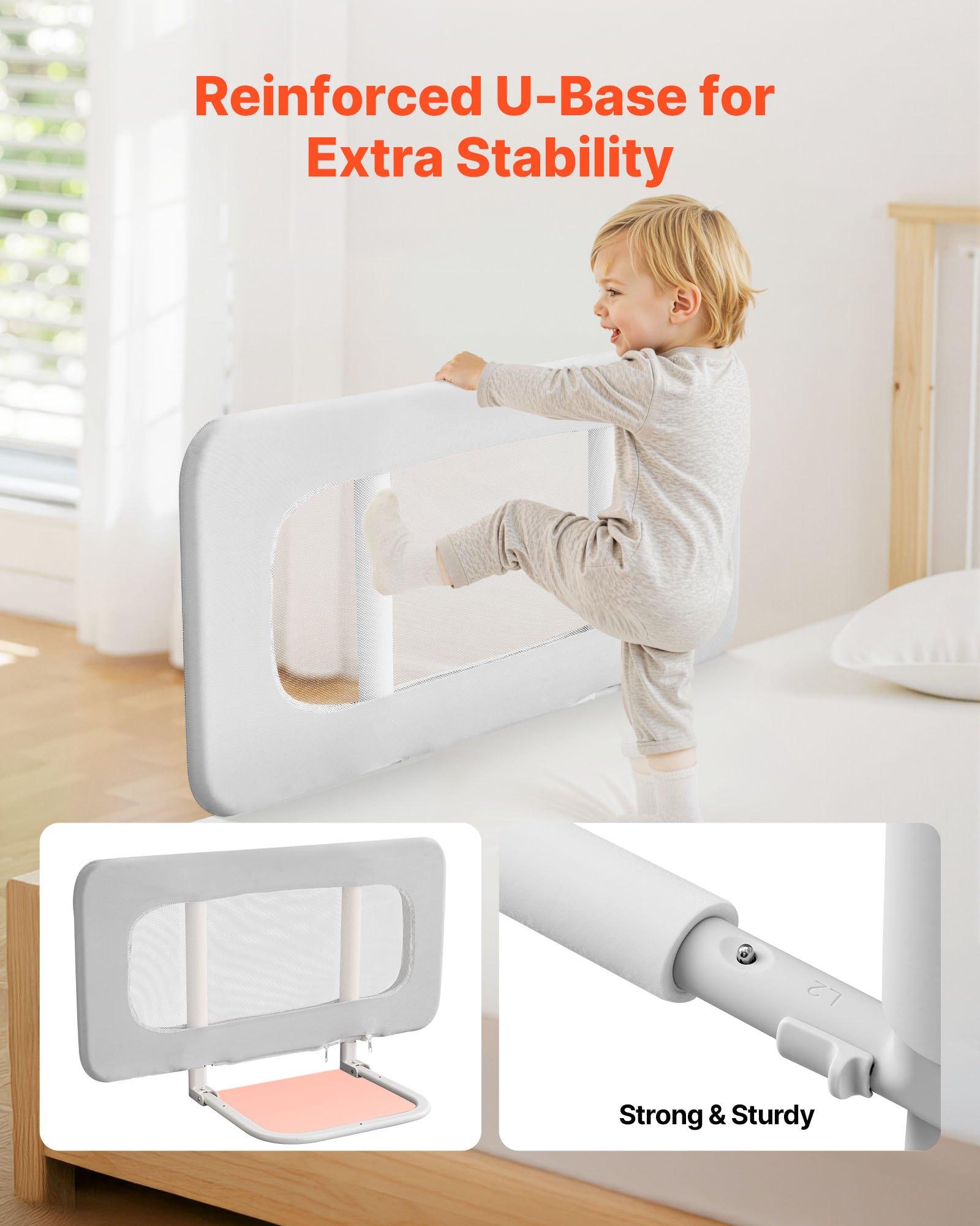 【DealsForYouDays】VEVOR Toddler Bed Rail, Kids Beds Guard Rail with Reinforced Iron Pipe and Oxford Cloth, Adjustable Height Bed Side Railing, Portable Guard Bumper Barrier for Crib, Bunk, 31.5 x 26.38 in, 1 Piece 【DealsForYouDays】VEVOR Toddler Bed Rail, Kids Beds Guard Rail with Reinforced Iron Pipe and Oxford Cloth, Adjustable Height Bed Side Railing, Portable Guard Bumper Barrier for Crib, Bunk, 31.5 x 26.38 in, 1 Piece