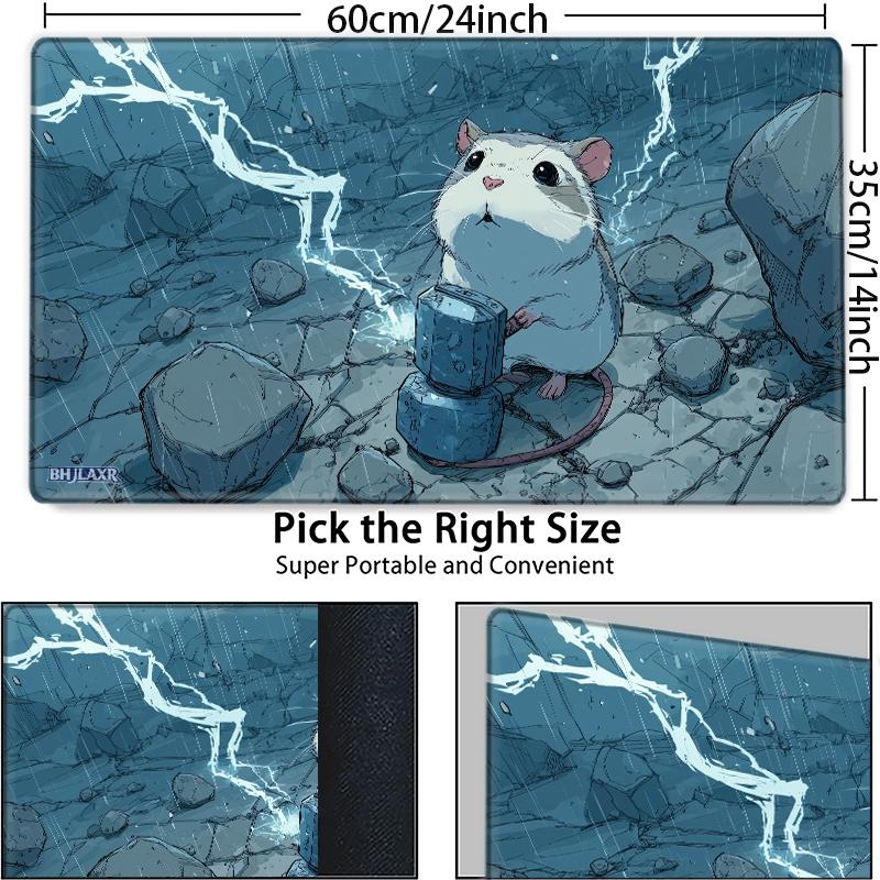 Cute Chubby White-Furred Hamster with Pink Ears & Nose MTG Playmat 12x24in - Non-Slip, Ideal for TCG MTG Card Games, Family Party, Gift with Dramatic Cave Lightning Design - TikTok Shop Cute Chubby White-Furred Hamster with Pink Ears & Nose MTG Playmat 12x24in - Non-Slip, Ideal for TCG MTG Card Games, Family Party, Gift with Dramatic Cave Lightning Design - TikTok Shop
