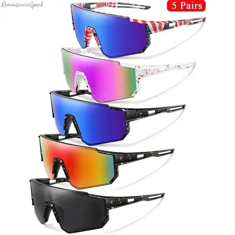 Unisex Adult UV‑Protection Sunglasses (5/3‑Pack), Comfy Lightweight Outdoor Sport Shades, Impact‑Resistant Skin‑Safe Wholesale Bulk Eyewear with Slip‑Proof Design, Stylish Functional Eyewear built for Baseball, Cycling and assorted outdoor activity usage