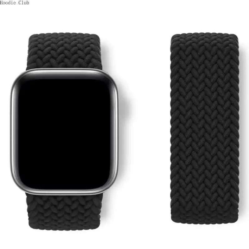 Braided Solo Loop Watch Band for Apple Watch Series 8/9/SE/Ultra, Stretchy Nylon Elastic Strap, Soft Breathable Lightweight Replacement Wristband for Fitness Daily Wear Men Women