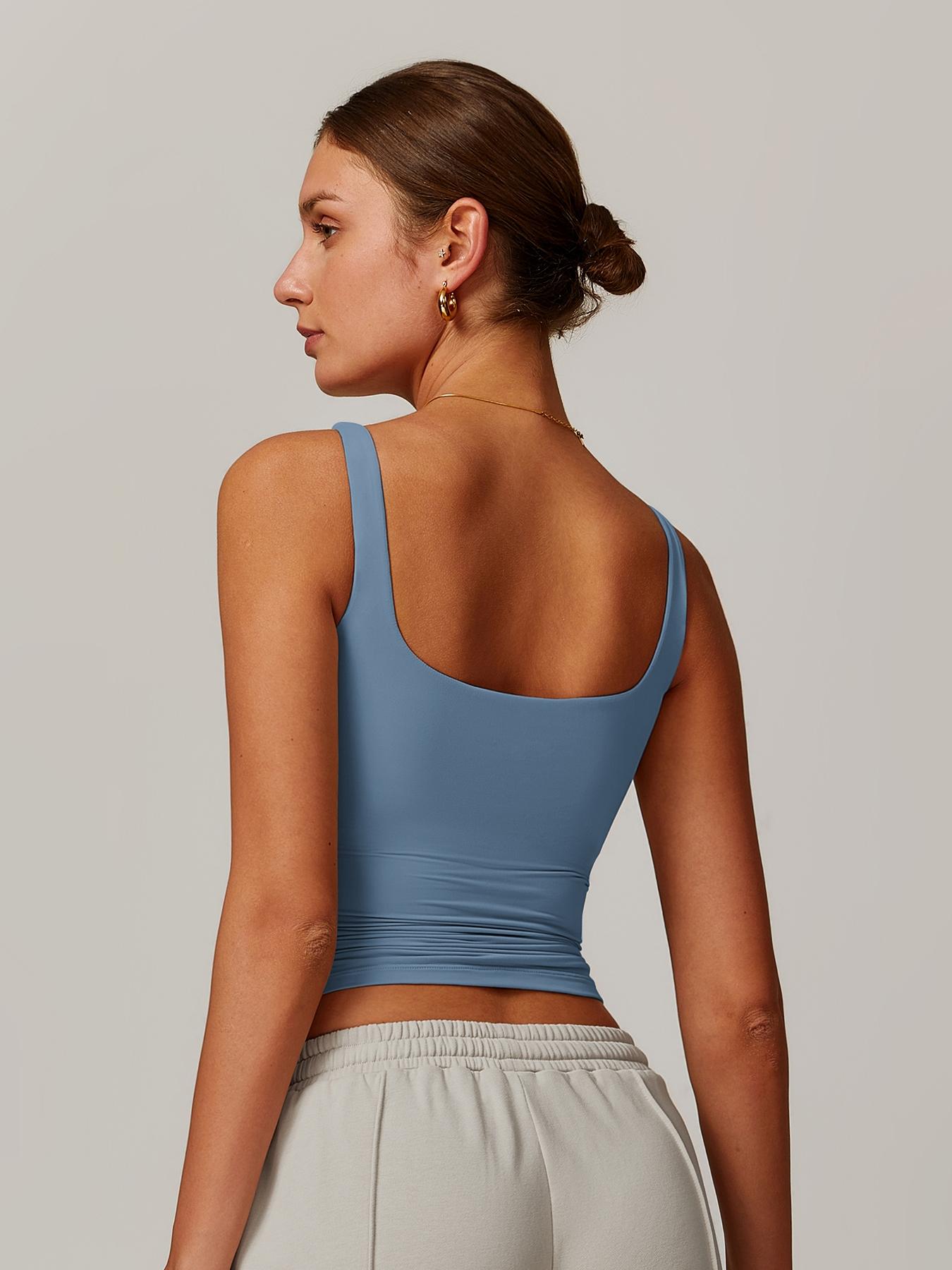 Women's Solid Color Sports Tank Top, Casual Comfy Breathable Sleeveless Sports Top for Yoga Gym Workout Running, Ladies Sportswear for All Seasons Women's Solid Color Sports Tank Top, Casual Comfy Breathable Sleeveless Sports Top for Yoga Gym Workout Running, Ladies Sportswear for All Seasons