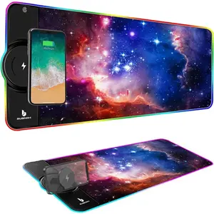 Gaming Mouse Pad, Wireless Charging, 15W Fast, Extended Large Size, 10 Lighting Modes, Office & Gaming, 31.5"X11.8"