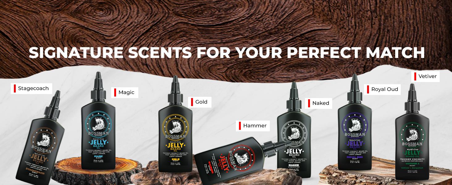 Bossman Jelly Beard Oil for Men (4 oz, Magic Scent) – Softens, Moisturizes & Conditions with Natural Ingredients