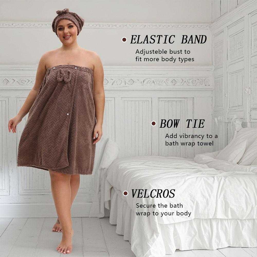 Extra-Large Bath Skirts Set, 2 Counts Adjustable Bathrobe & Shower Cap, Thickened Bathrobe Bath Towel, Ideal for Home Bathroom Use, Travel, Sauna, and Spa, Towels #GLOBAL PICKS