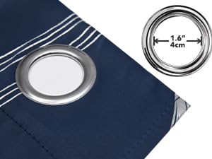 Deconovo Blackout Curtains(2 Panels, Silver Print Wave Striped Pattern) - Thermal Insulated,Soundproof Drapes with Grommet for Living Room & Bedroom