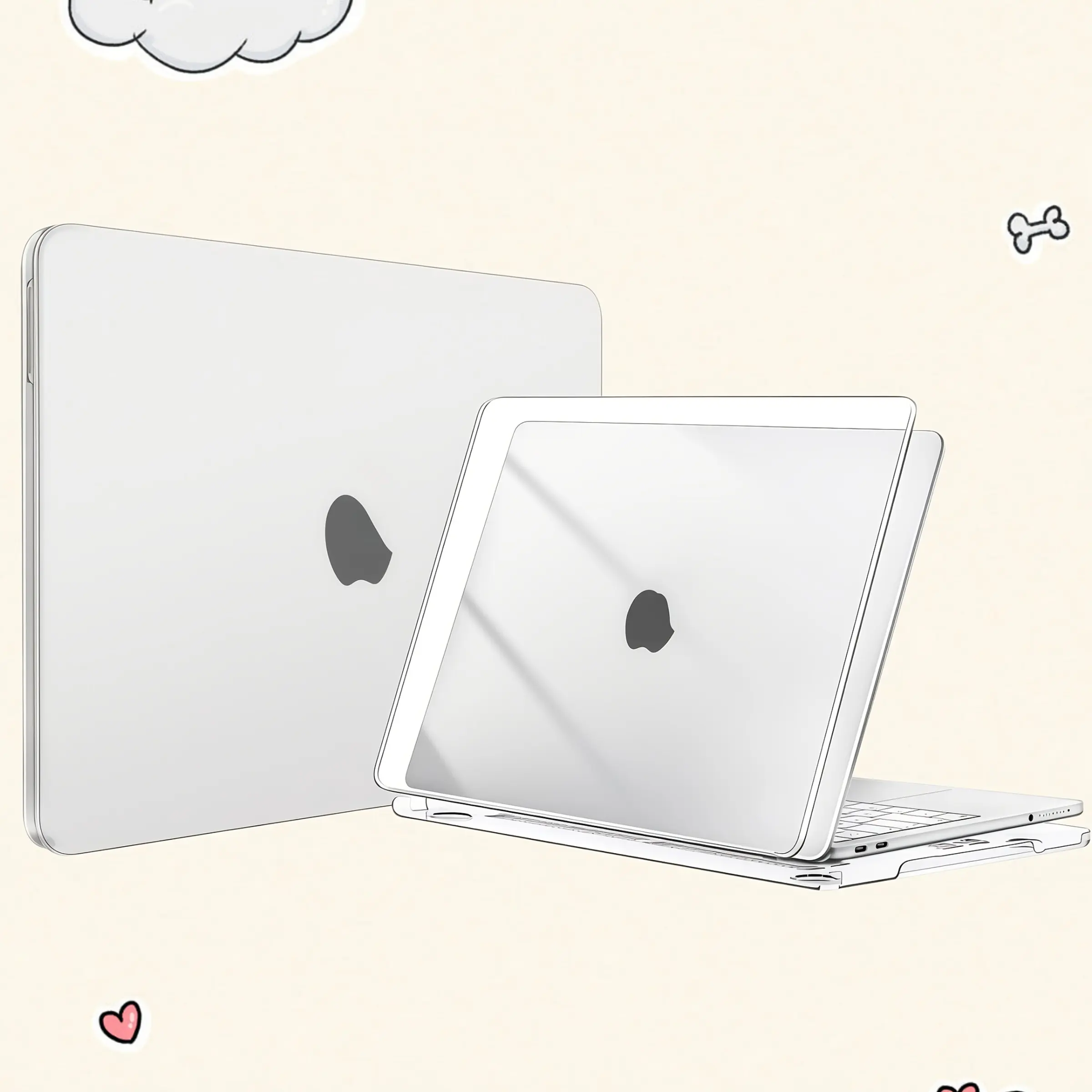 Macbook Air 13-Inch Case, Diamond-Like Shine, Transparent Hard Shell, Keyboard Cover, Screen Protector, Anti-Scratch, Lightweight, Durable, Hard PC Cover, Protective Covers