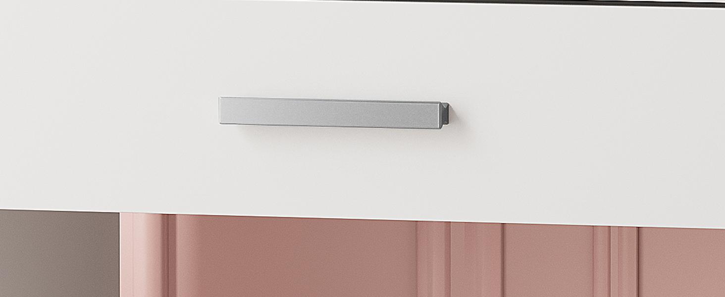 Makeup Vanity Desk with Mirror and Lights, 26.4”Small Vanity Mirror with Lights with Large Drawer and 6 Level Storage, White Vanity with Large Led Mirror with 3 Color Lighting Modes