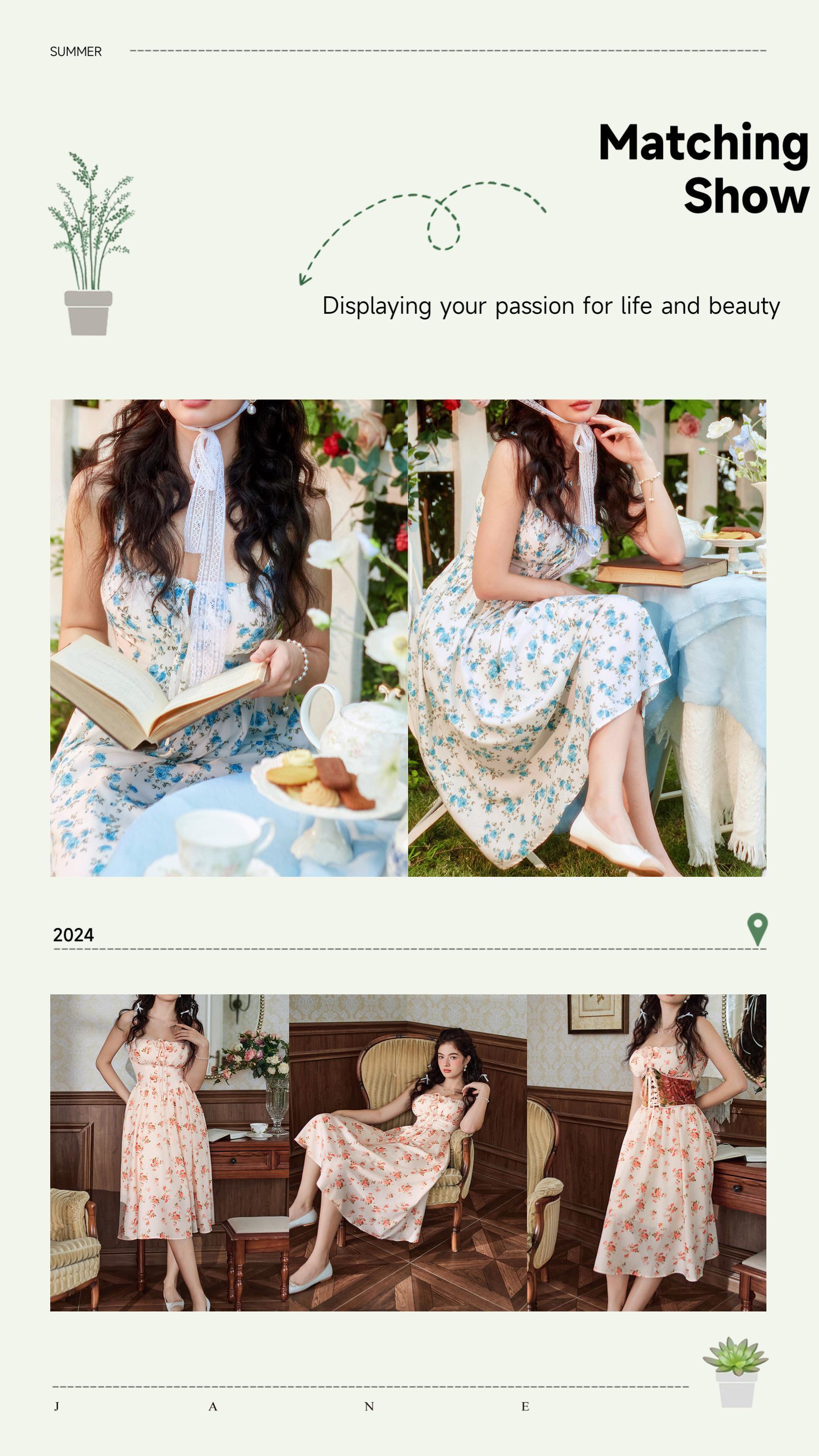 【Grace Karin】Women's Sleeveless Floral Corset Milkmaid Midi Sundress, Vacation Casual Spring Summer Wear, S-2XL Plussize-Friendly Fit 【Grace Karin】Women's Sleeveless Floral Corset Milkmaid Midi Sundress, Vacation Casual Spring Summer Wear, S-2XL Plussize-Friendly Fit