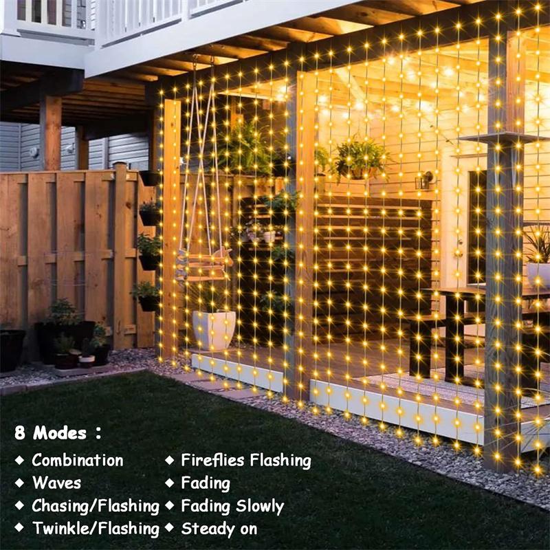 LED Curtain Light String, USB Powered LED Curtain Light String, Decorative Interior LED Lights String For Wedding Bedroom Living Room, Adjustable Led Lights