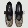 Women's Mary Jane Flat Shoes, Walking Shoes with Stud Embellishment, Comfortable Footwear for Daily and Party Wear, Metal Buckle Strap and Rubber Sole, Square Toe Flats, Casual Elegant Flats