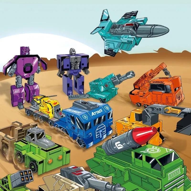 Large Digital Robot Transformer Toy Set Educational Children's Plaything Case Home Building Blocks Action Figure Collectible