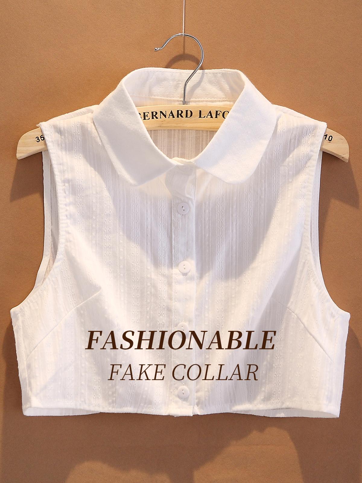 Ladies' decorative fakes collar, a pure cotton white round collar, is available in multiple size specifications, including M, L, XL and 2XL. It can be paired with various coats and is suitable for wearing on all kinds of occasions.