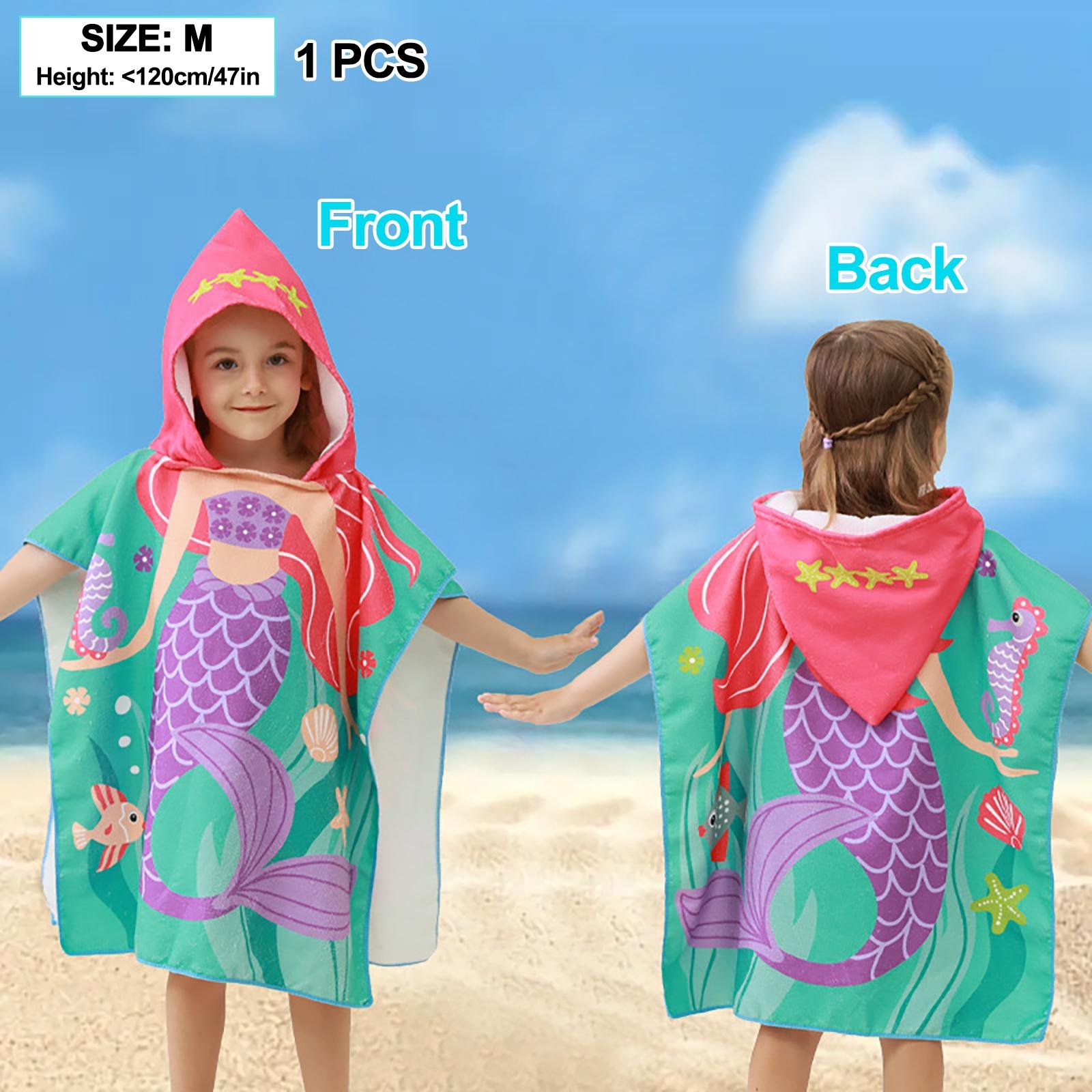 Animal Cartoon Print Bathrobe Cape, Soft Quick-Dry Beach Towel, Hooded Robe for Indoor Parties, Perfect for Beach and Home Use