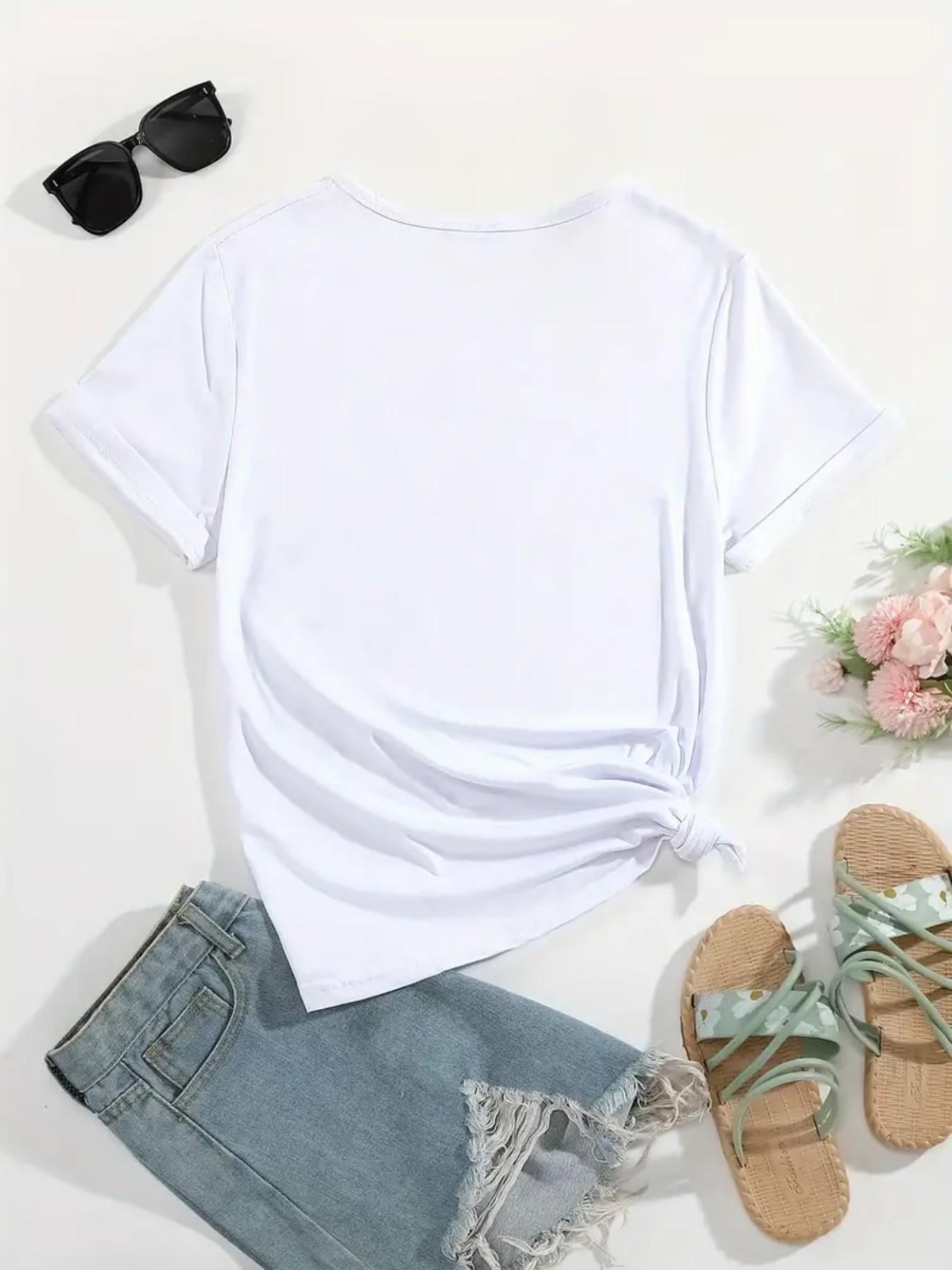3-Pack Women's Ditsy Floral Short Sleeve Tops, Round Neck, Comfortable & Breathable, Casual Outdoor Wear, Spring Summer Fall, Casual Stylish Tee