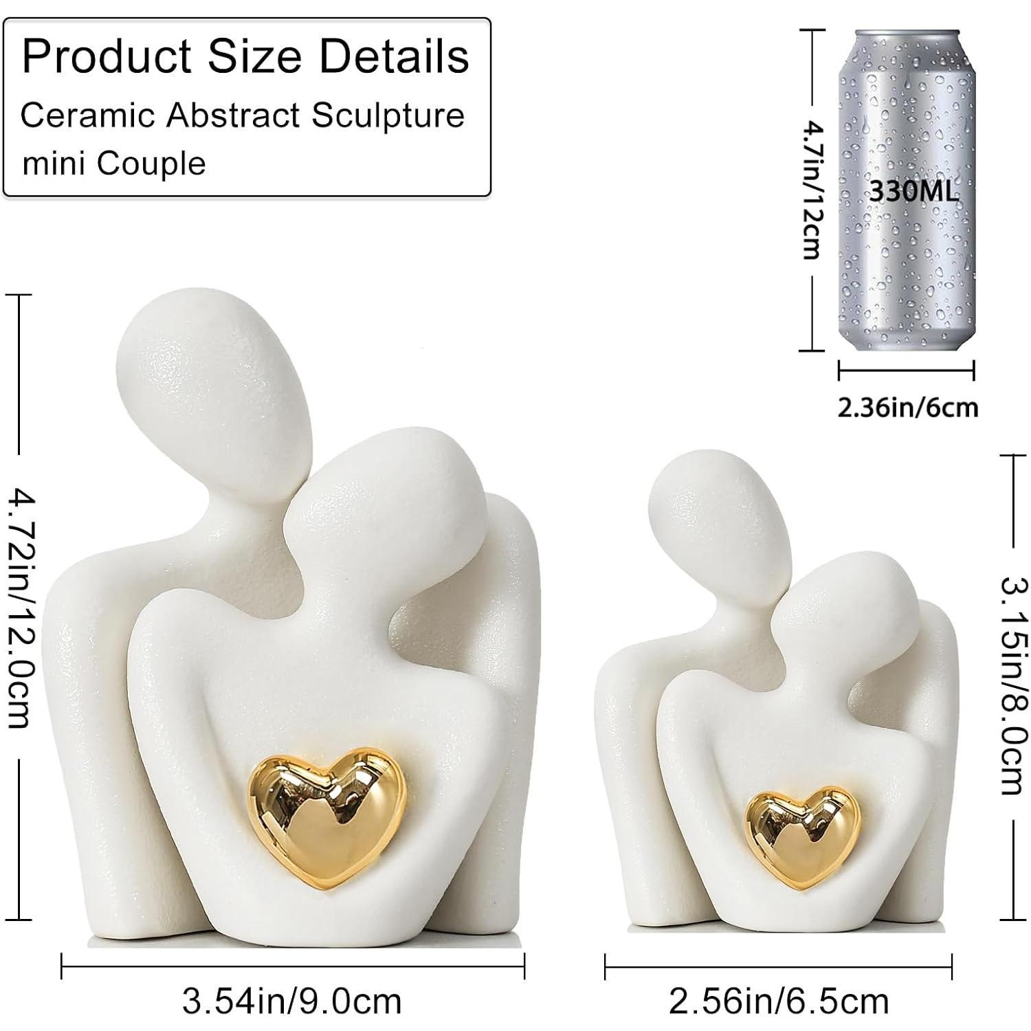 Mini Couple Statue Tv Stand Decor Items for Living Room, Abstract Sculpture Knick Knacks  Decor Couples Love Office Show Pieces- For Bedroom Romantic Gifts for Valentine Anniversary Birthday
