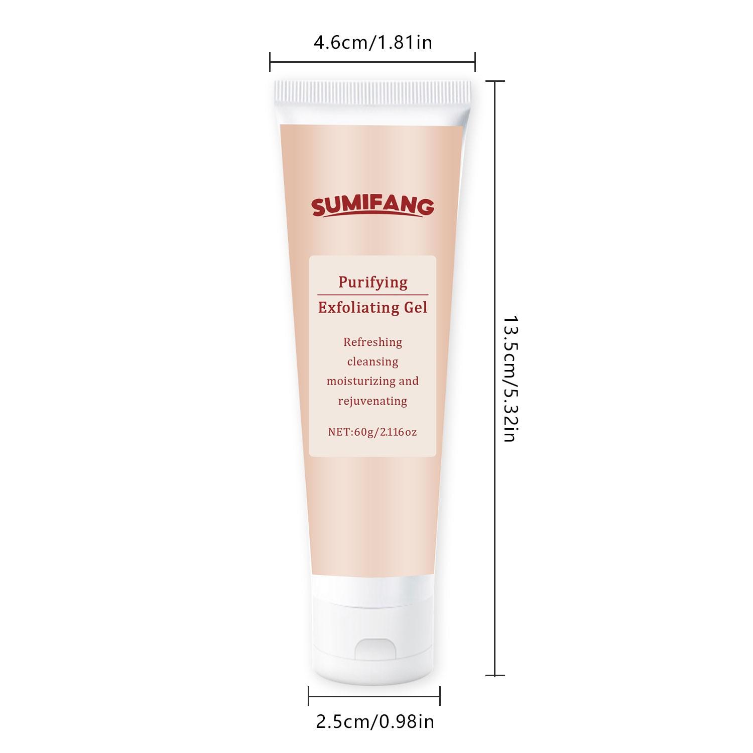 SUMIFANG Exfoliating Body Gel 60g | Purifies pores + Deep cleanses + moisturizes, all in one bottle | Say goodbye to roughness and dullness, massage directly onto dry hands and face.