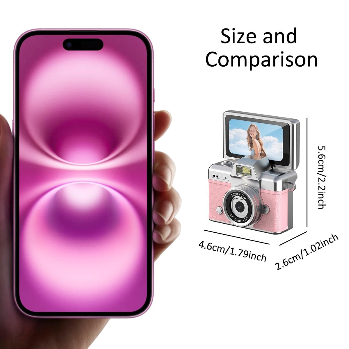 Thumb Camera Flip Screen Mini Camera, Retro CCD Digital Pocket Camera for Students, Portable Compact Everyday Camera, HD Digital Camera, Electronic Portable Camera