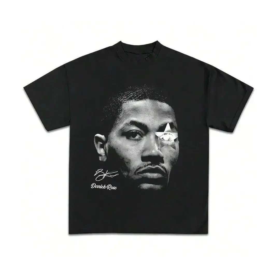 Derrick Rose Graphic Tee, Men's Round Neck Cotton Printed T-Shirt, Casual Daily, Summer, Gift Graphic tee