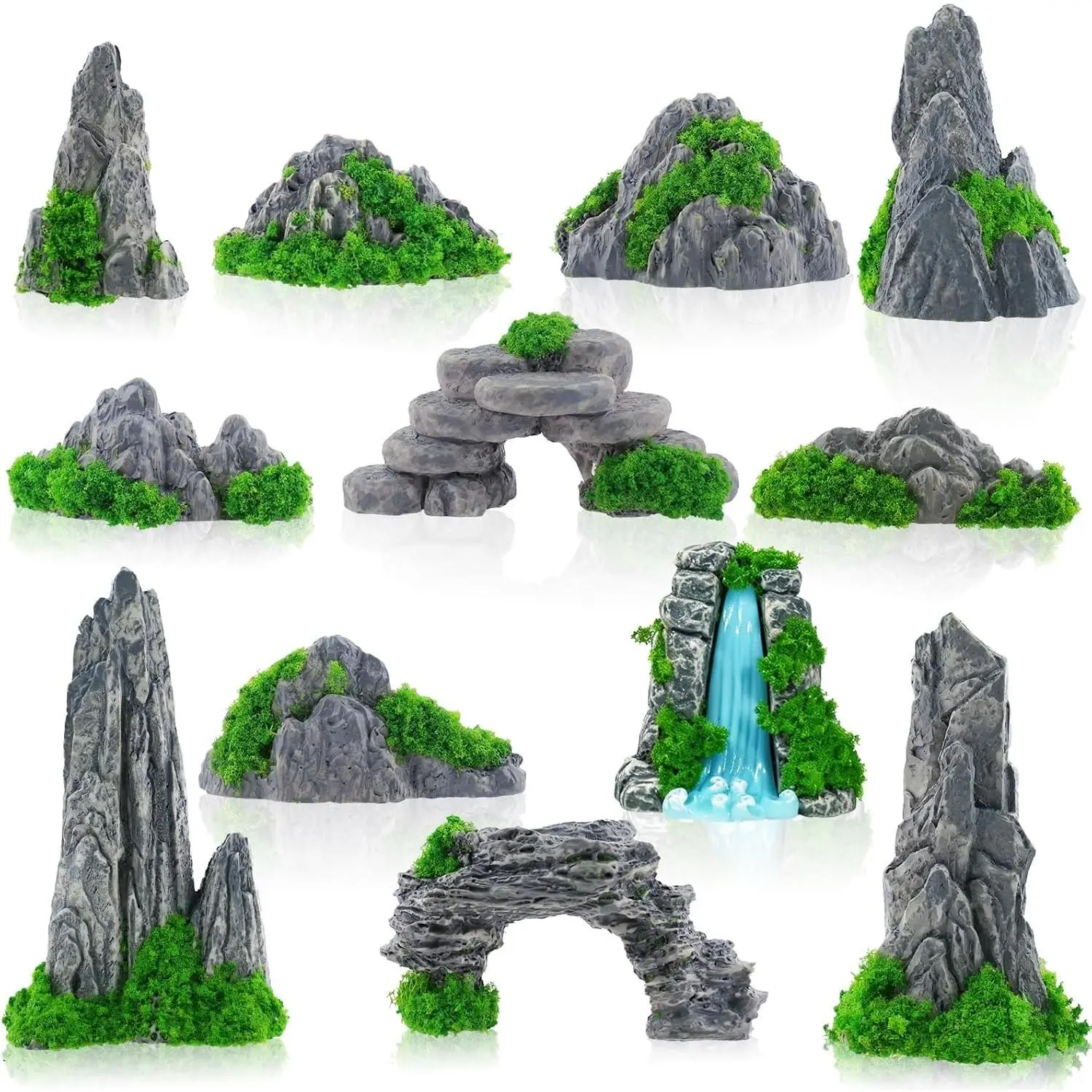 12 Pcs Diorama Rocks Fake Rock for Diorama Supplies | Miniature Stone Statue for Micro Train Landscape, Railway Sand Table, Zen Garden Accessories