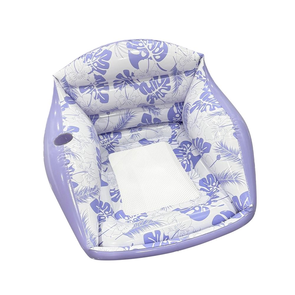 Tropical Adult Inflatable Water Sofa Float Pool with Cup Holder, Minimalist Design Pool Chair, 3-In-1 Inflatable Pool Toy, Outdoor Use