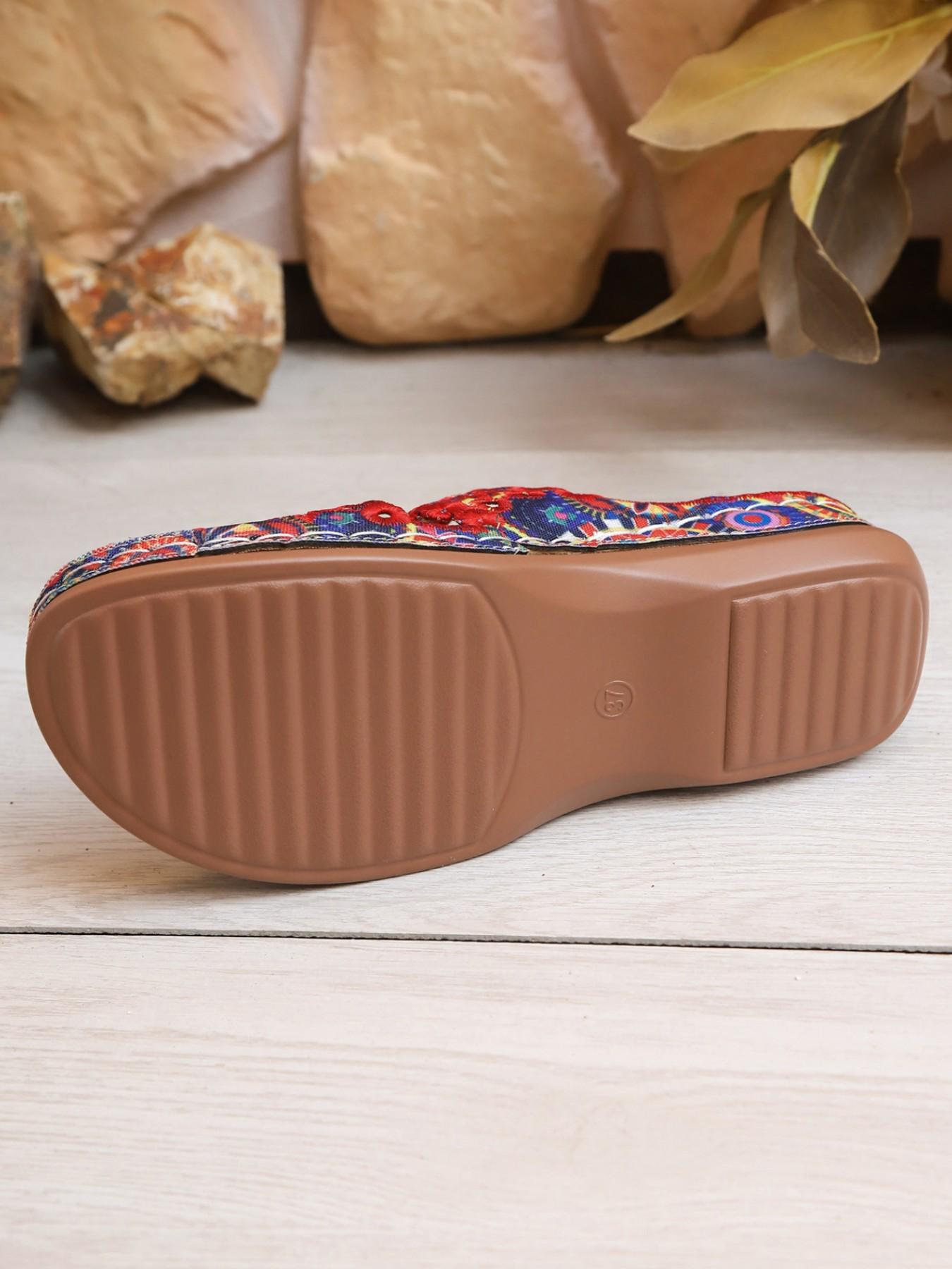 230g Ultra Light Bohemian Ethnic Print Slides Women Non Slip Soft Sole Wedge Slippers Casual Outdoor Beach Summer Sandals