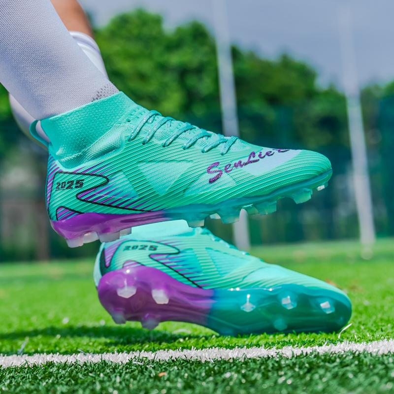 Unisex Professional Ag Football Cleats, Speed Cleats, Outdoor Sports Soccer Boots, Long Studs High Top, Artificial Grass Shoes, Turf Shoes, Lightweight Comfortable