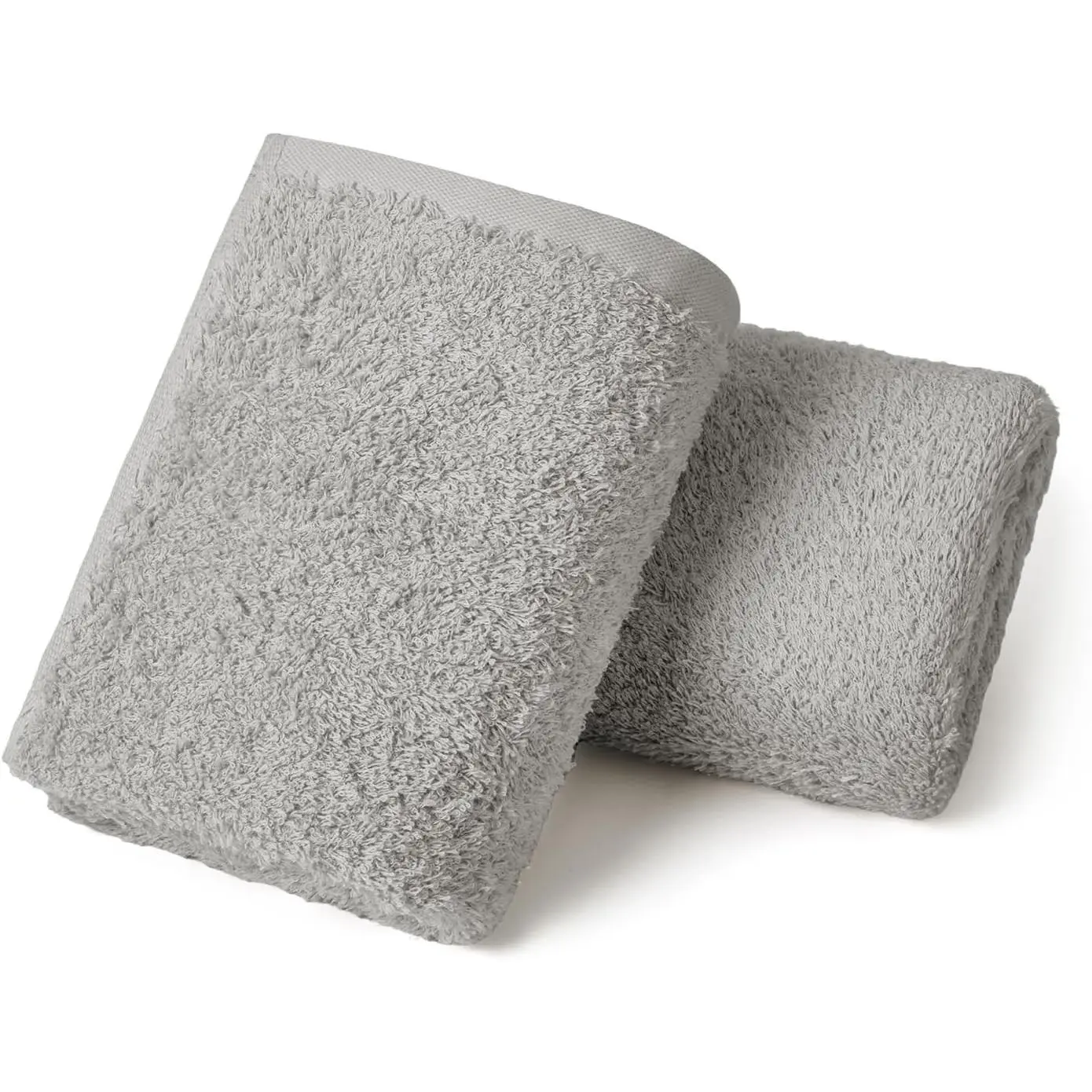 2-Pack Luxury Hand Towels, 16x32 Inch 450G 100% Cotton, Grey Quick-Dry Bathroom & Kitchen Towels, Super Soft and Highly Absorbent