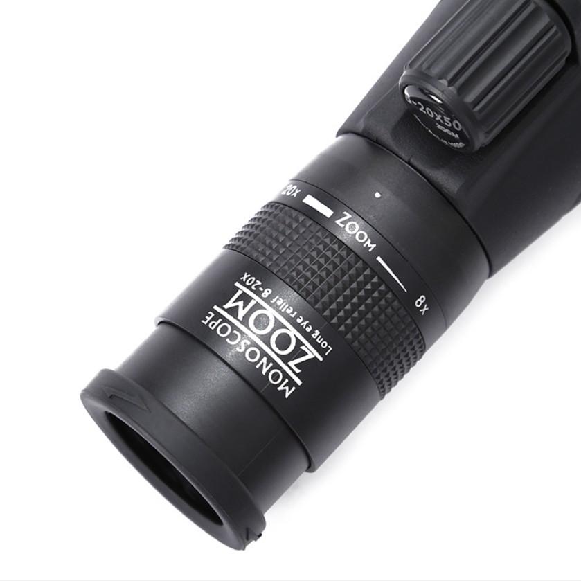 8-20x50 Zoom Monocular Telescope, High Definition Outdoor Travel Scope, Ideal for Hiking & Camping Adventures
