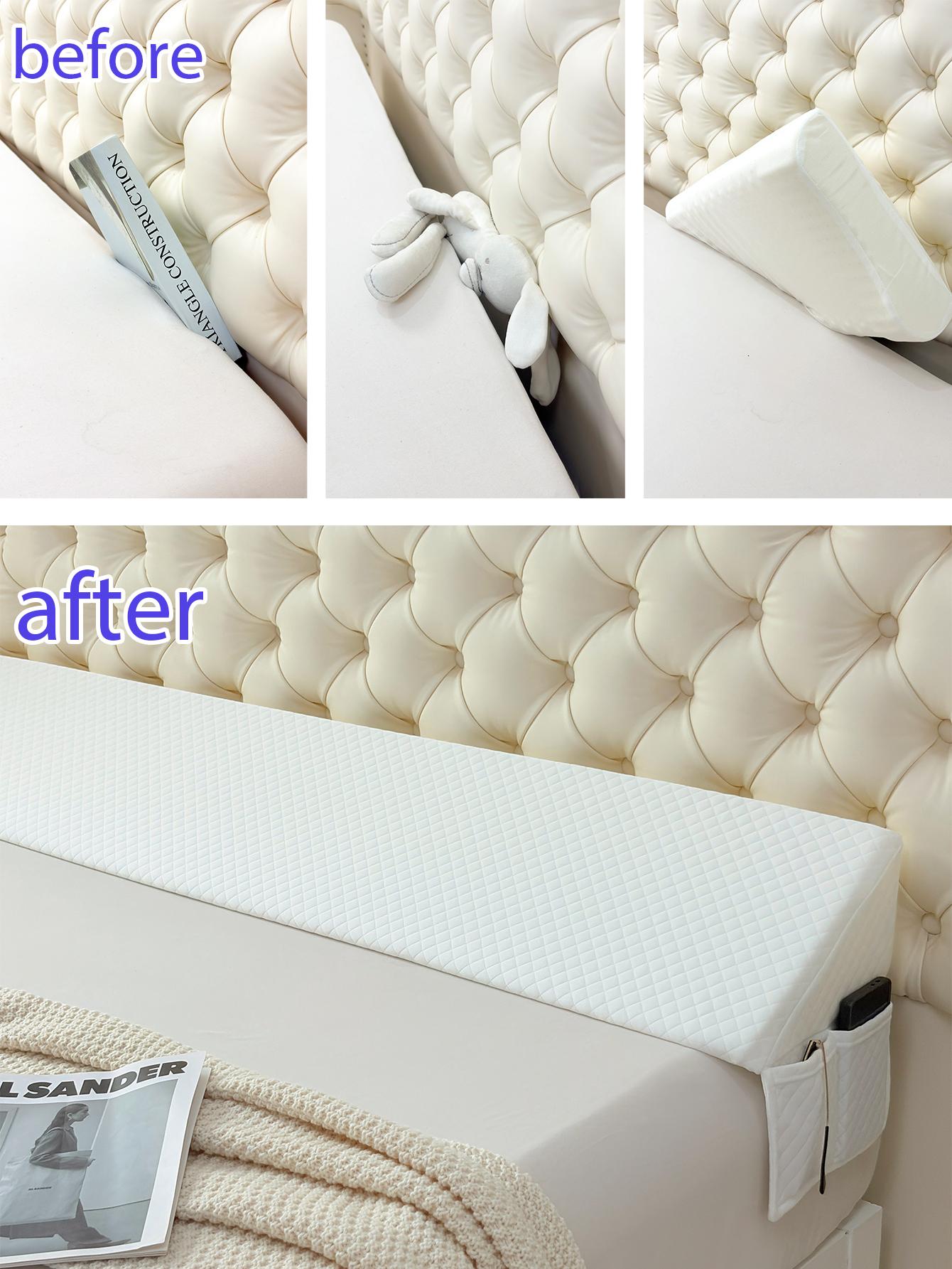 [Weekly Deals] Sleep Support Pillow, Wedge-Shaped Pillow, Bed Headboard Gap Filler and Back Support for Sleeping, Fills the Gap between Headboard and Mattress or Wall from 0-7 Inches, All-Season Comfort Design for Bedroom mellow cloud Supportive Durable