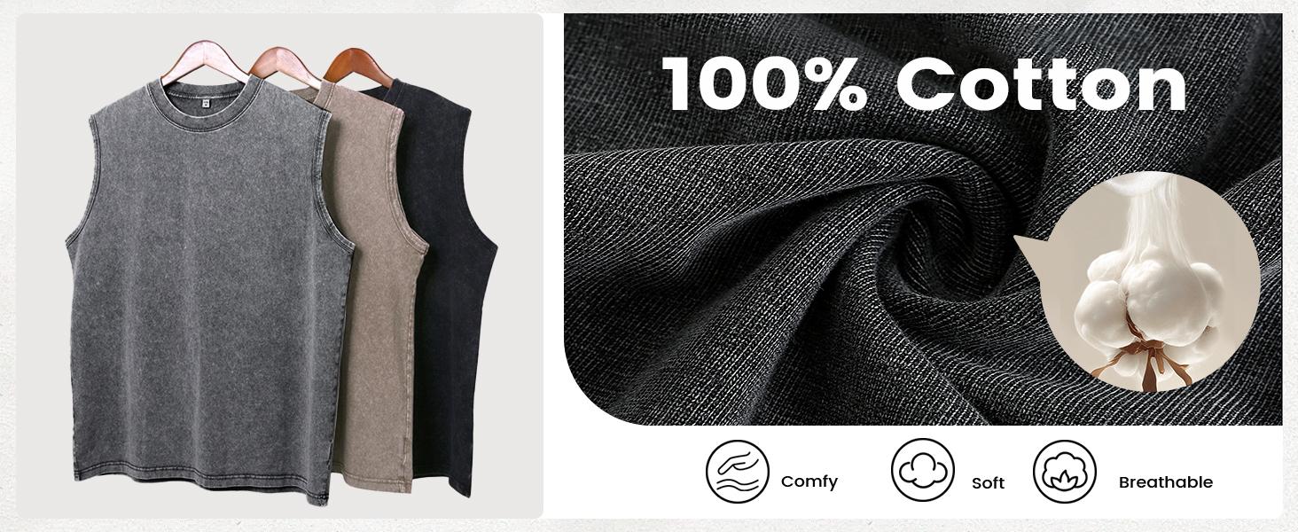 Yimoon Men Cotton Workout Tank Tops Unisex Sleeveless Acid Wash Tshirts Cut Off Muscle Shirts Loose Fit Running Gym Tees Athletic Style Activewear Athletic Fashion Activewear Menswear Socks