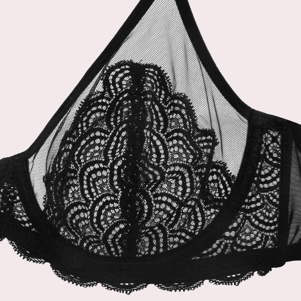 HSIA Mermaid Scales Mesh Lace Unlined Full Coverage Non-padded Plus Size Underwire Bra Set 2 Pack Womenswear