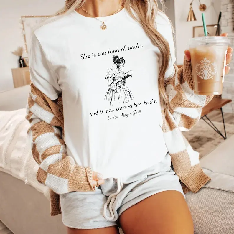 Funny Reading Shirt for Women Makes Great Gift for Book Lovers; Victorian Style Literary Quote T-Shirt for Librarian; Book Club Gift Tee