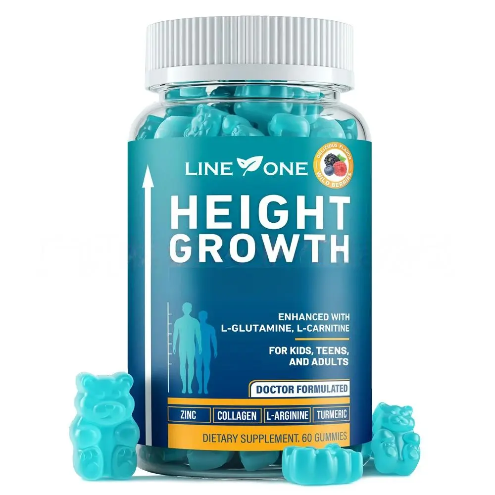 LINE ONENatural Growth & Development Gummies for Children & Teens - With Vitamin C, Calcium, and Ashwagandha - Bone-Strengthening Vitamins - Suitable for Picky Eaters - Ages 5+ - Dietary Supplement