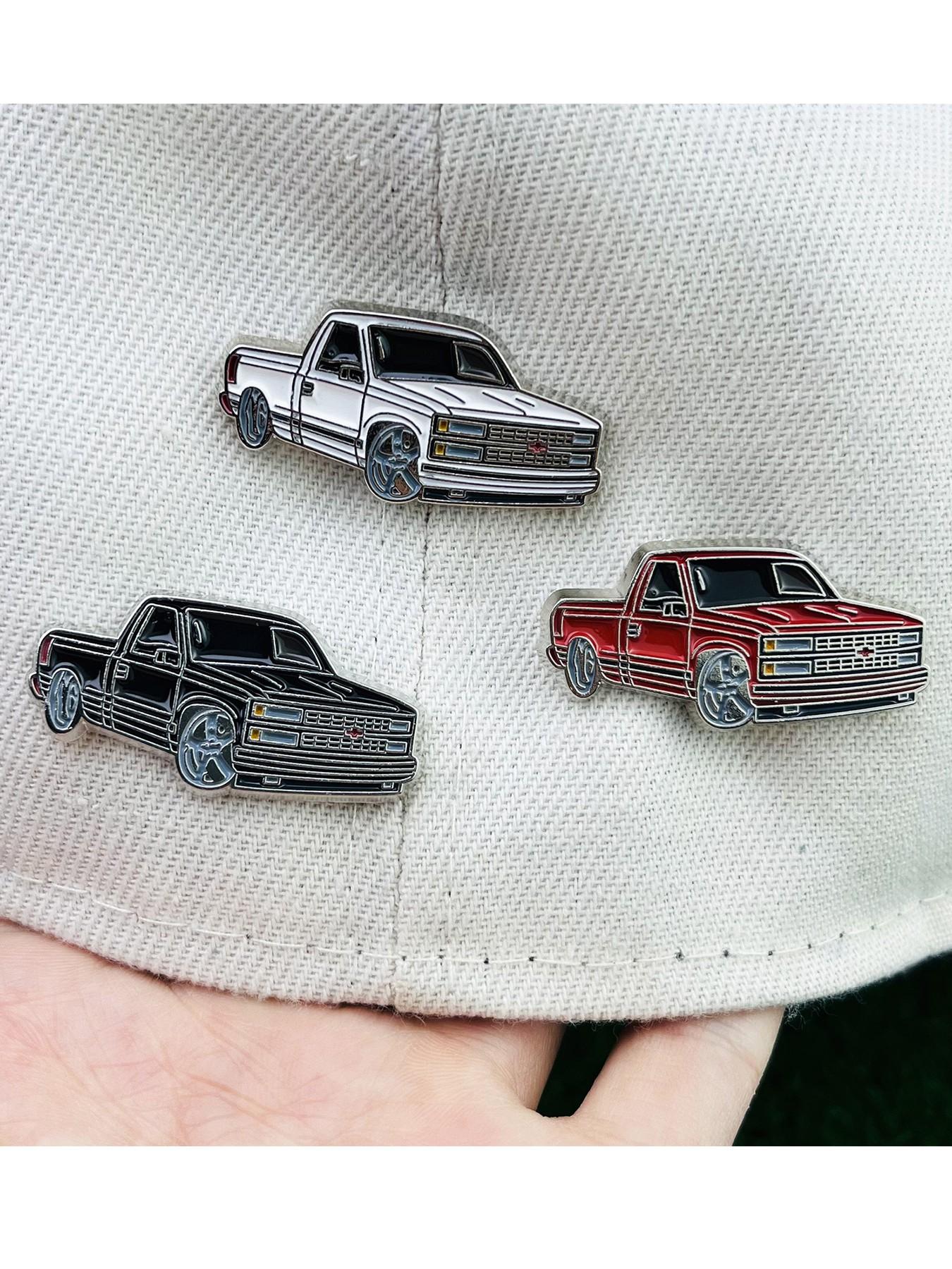 3-Piece Chevrolet 454 SS Hat Clip Pin Set, 90s Retro Classic Truck Enamel Brooch, Enamel Lapel Pins, Vintage Racing Golf Hat Clips for Chevy Fans & Truck Enthusiasts, Metal Alloy Cap Pin Gift for Men, Men Accessories
