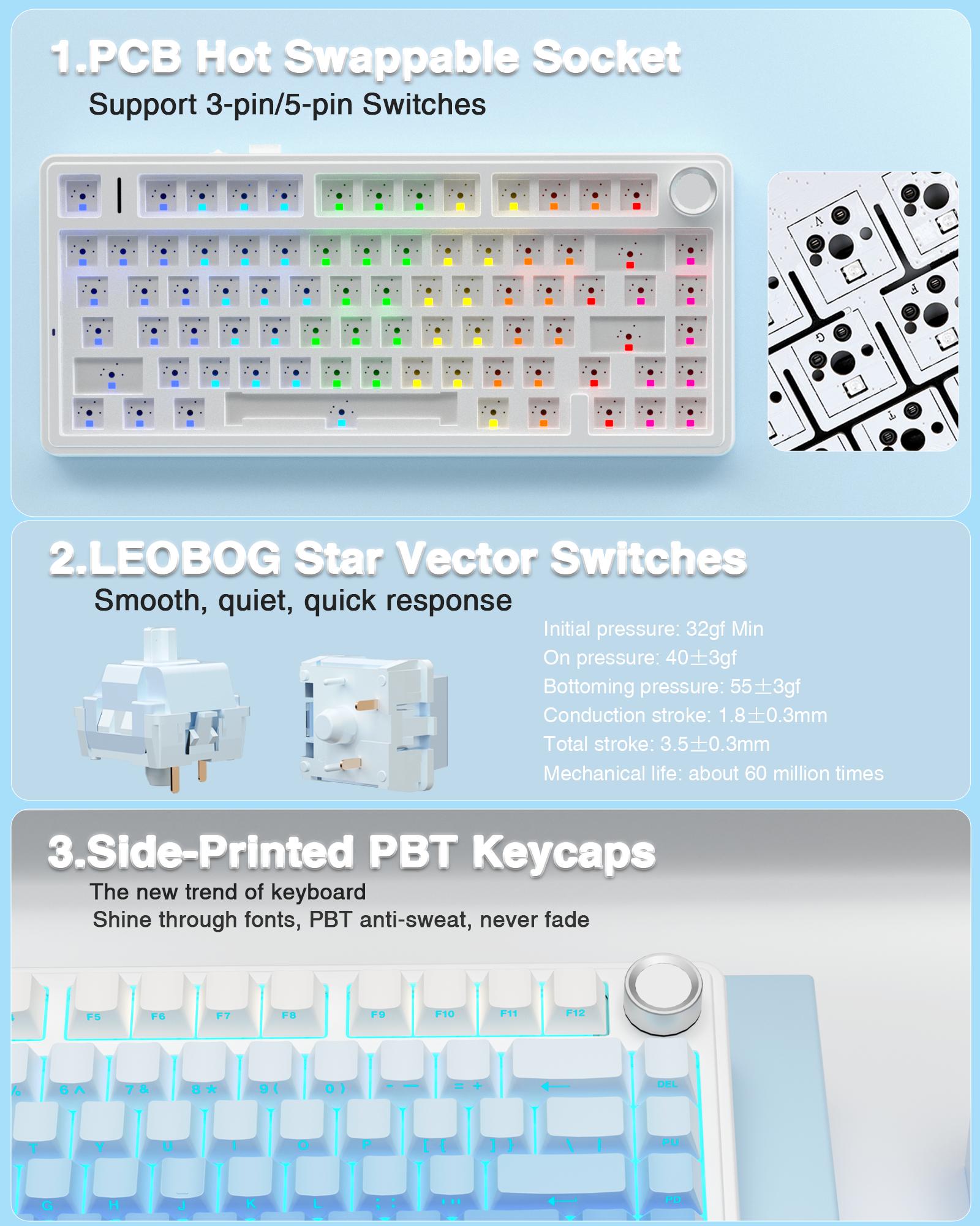 AULA F75 Pro Wireless Gaming Mechanical Keyboard, Knob Control 75% Washer Hot Swappable Custom Keyboard, Tri-Mode Connect RGB Backlight, Pre-lubricated Linear Switches, Side Printed PBT Keycaps , Gradient Blue Creamy Keyboard TikTokShopfalldealsforyou AULA F75 Pro Wireless Gaming Mechanical Keyboard, Knob Control 75% Washer Hot Swappable Custom Keyboard, Tri-Mode Connect RGB Backlight, Pre-lubricated Linear Switches, Side Printed PBT Keycaps , Gradient Blue Creamy Keyboard TikTokShopfalldealsforyou