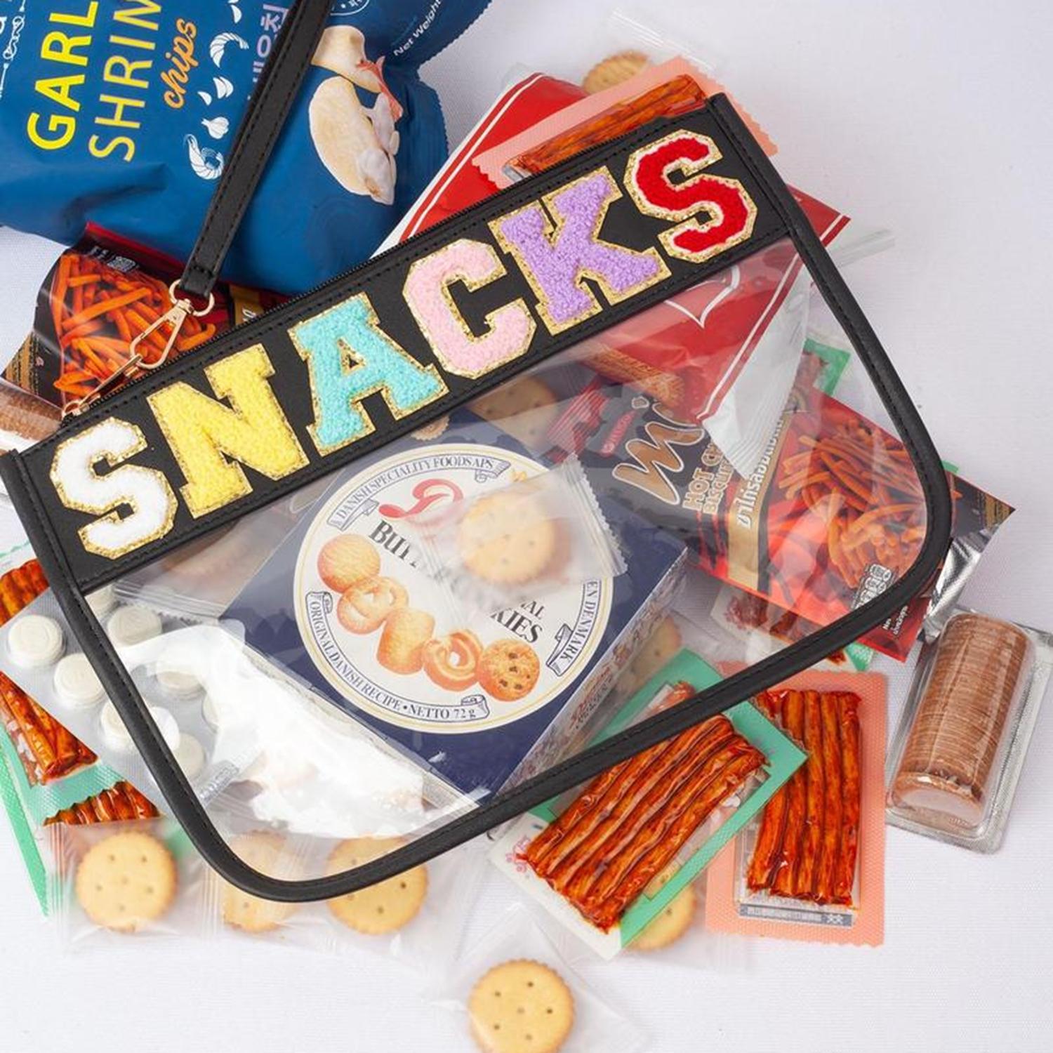 3 Pack Set Letter Patched Snack Storage Bag Portable Cosmetic Bags for Women, Fashionable Shopping Bags for Christmas Gifts