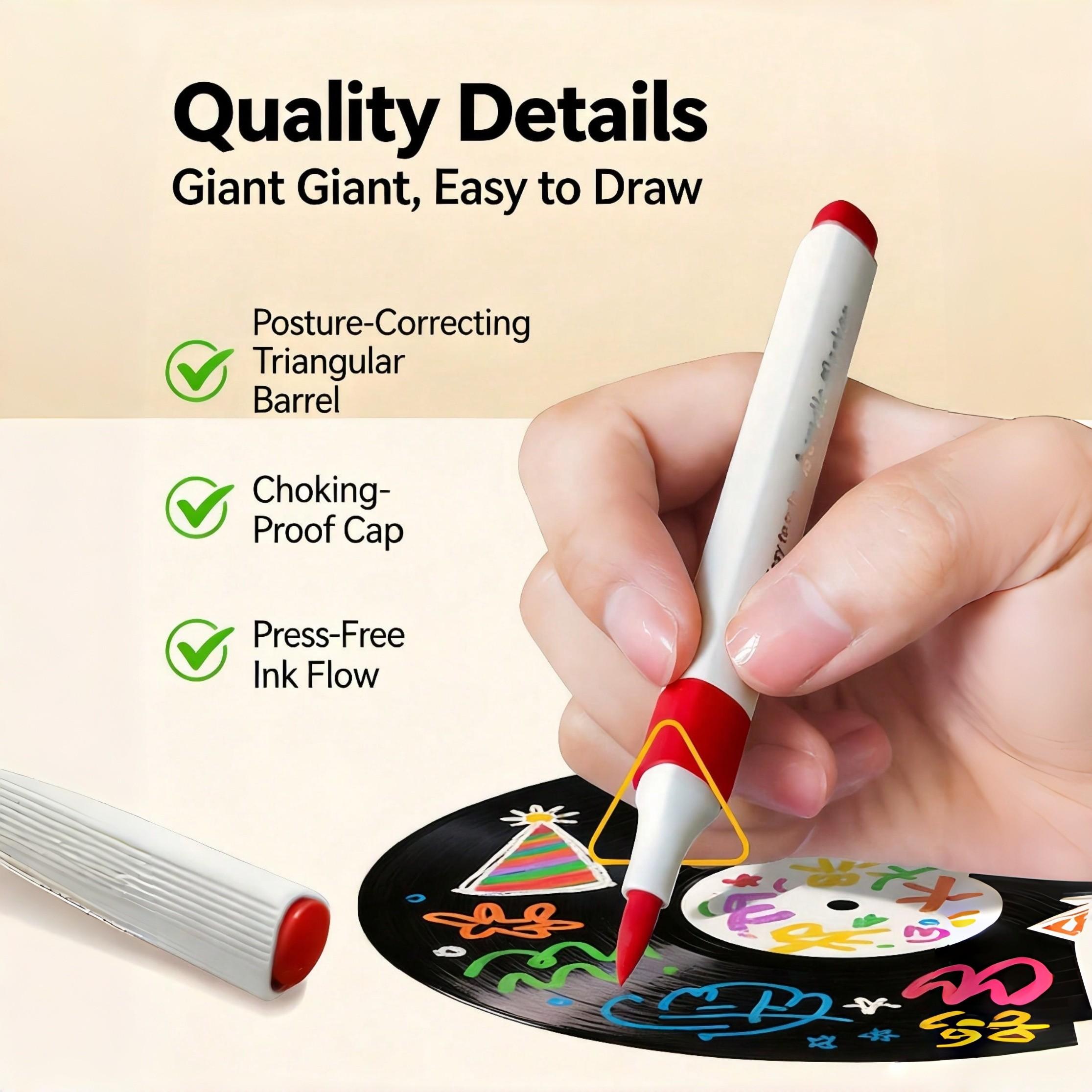 Set of 48/36/24 Color Acrylic Markers, Soft Tips, DIY, Layering, Water Washable, Strong Coverage, Ideal for Art Classes, Student Use