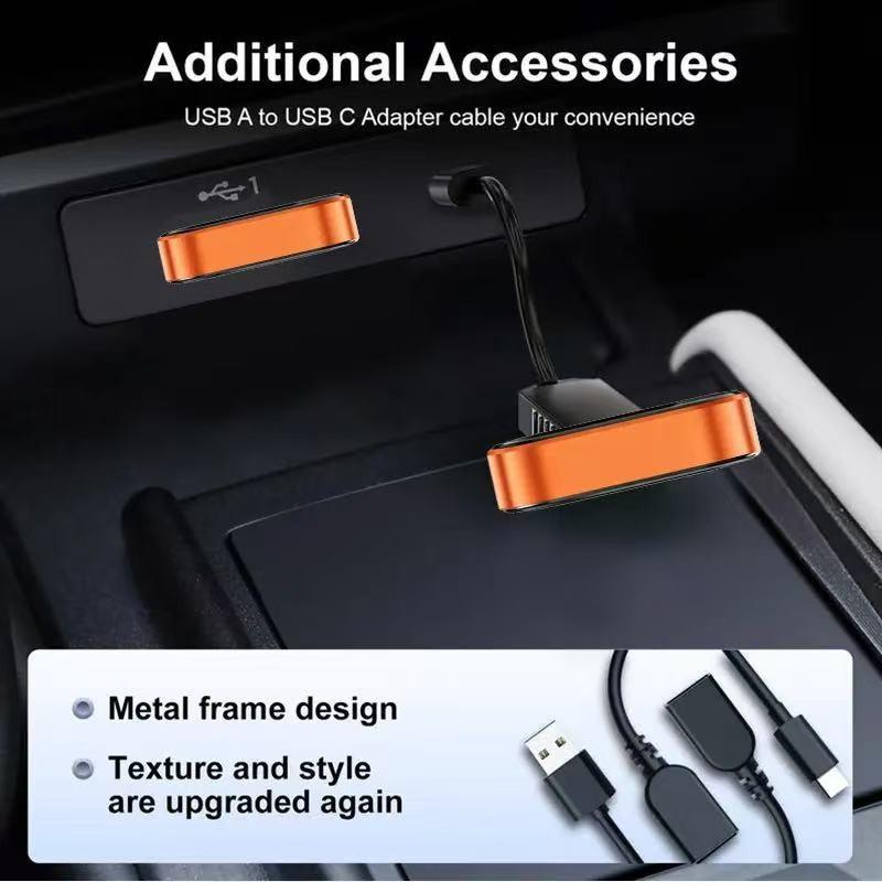 Wireless Carplay Adapter, 3-In-1 USB A/c Android Car System, Bluetooth-compatible Video Box, Screen Mirroring for iOS, Car Play Accessory for iPhone