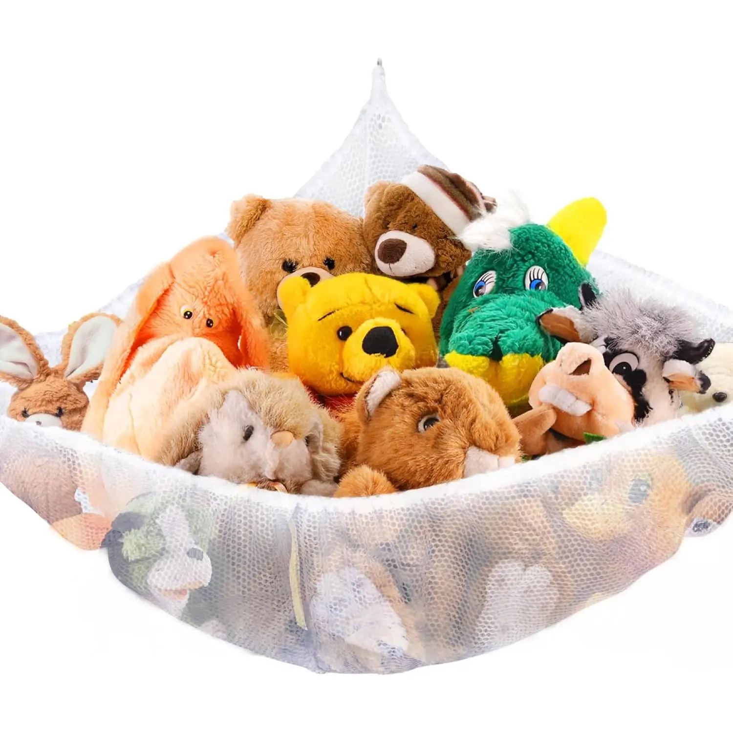 Medium Stuffed Toy Storage Net/Hammock - Room Corner Organizer Holder, Wall-Mounted Plushie Storage Solution for Packing Plushies, Teddy Bears, Corner Decor