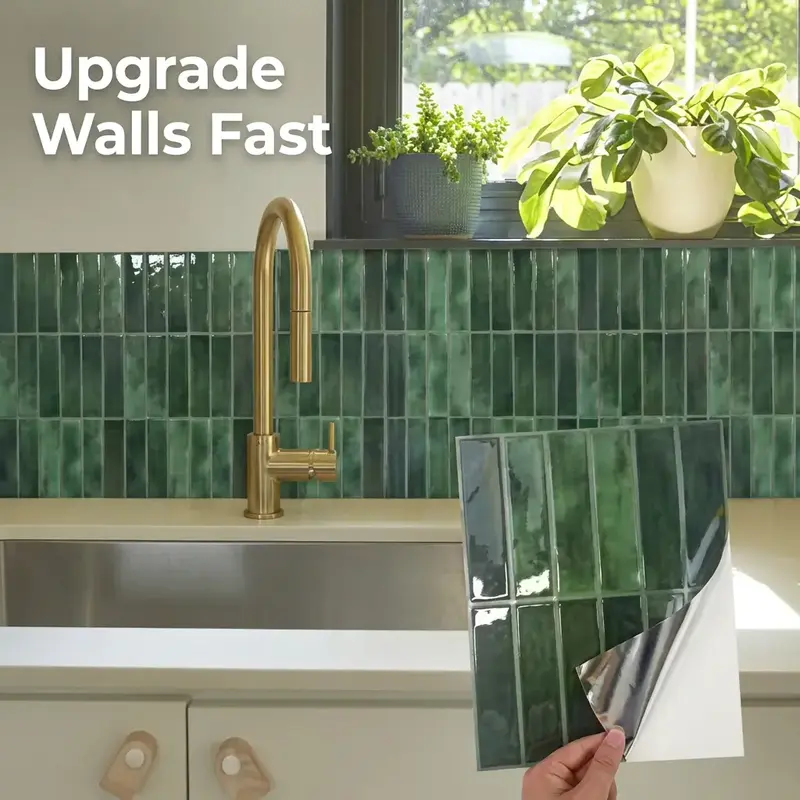 5/10/20/30pcs 3D Mosaic Self-Adhesive Wall Stickers, Sticky Wallpaper Peel And Stick, Waterproof Fireproof Decorative for Bathroom Living Room Dining Area
