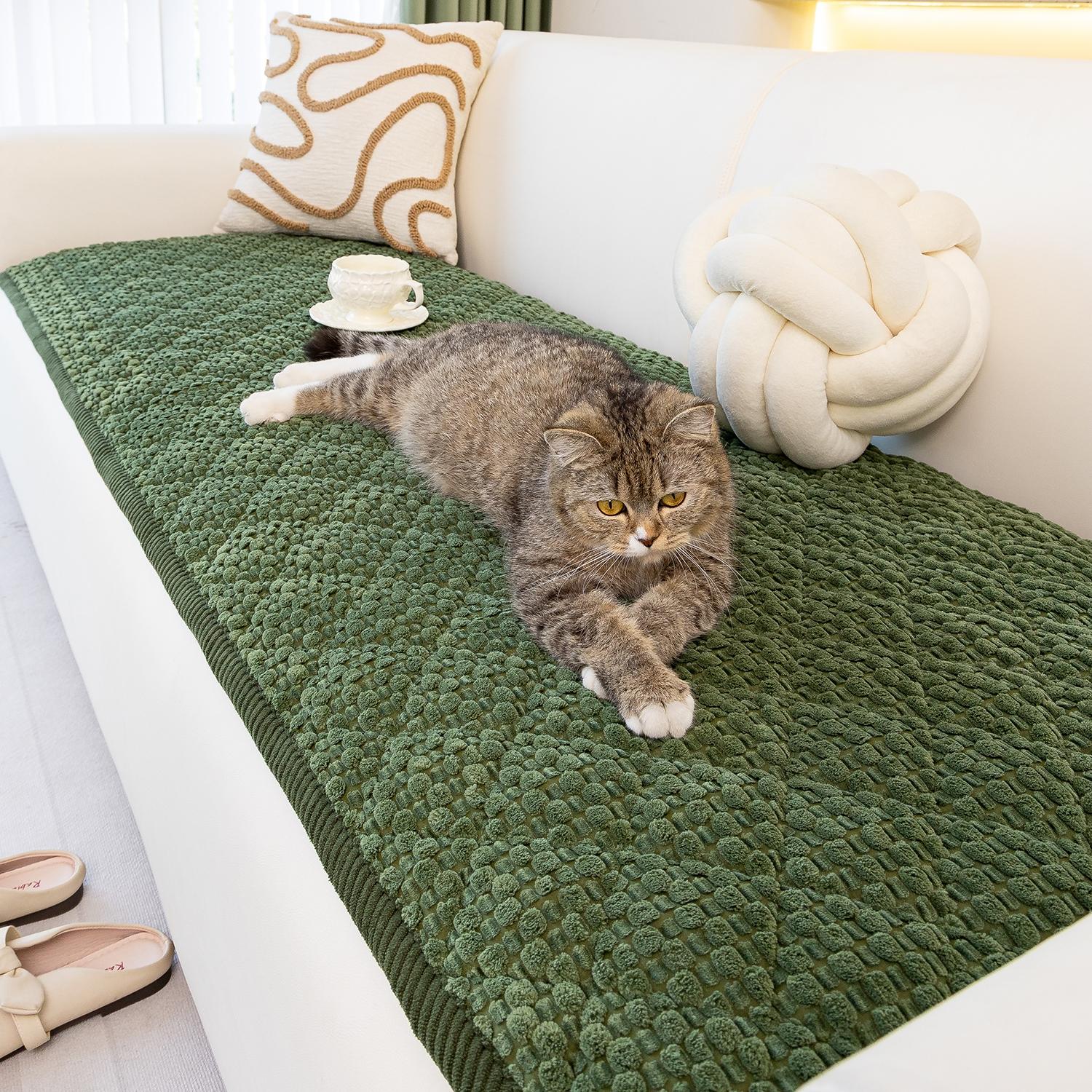 1pc Single Solid Color Bubble Velvet Sofa Pad, Soft Skin-Friendly Material, Pet-Friendly Anti-Slip Design, Machine & Hand Washable, Fits Single to Five-Seater Sofas