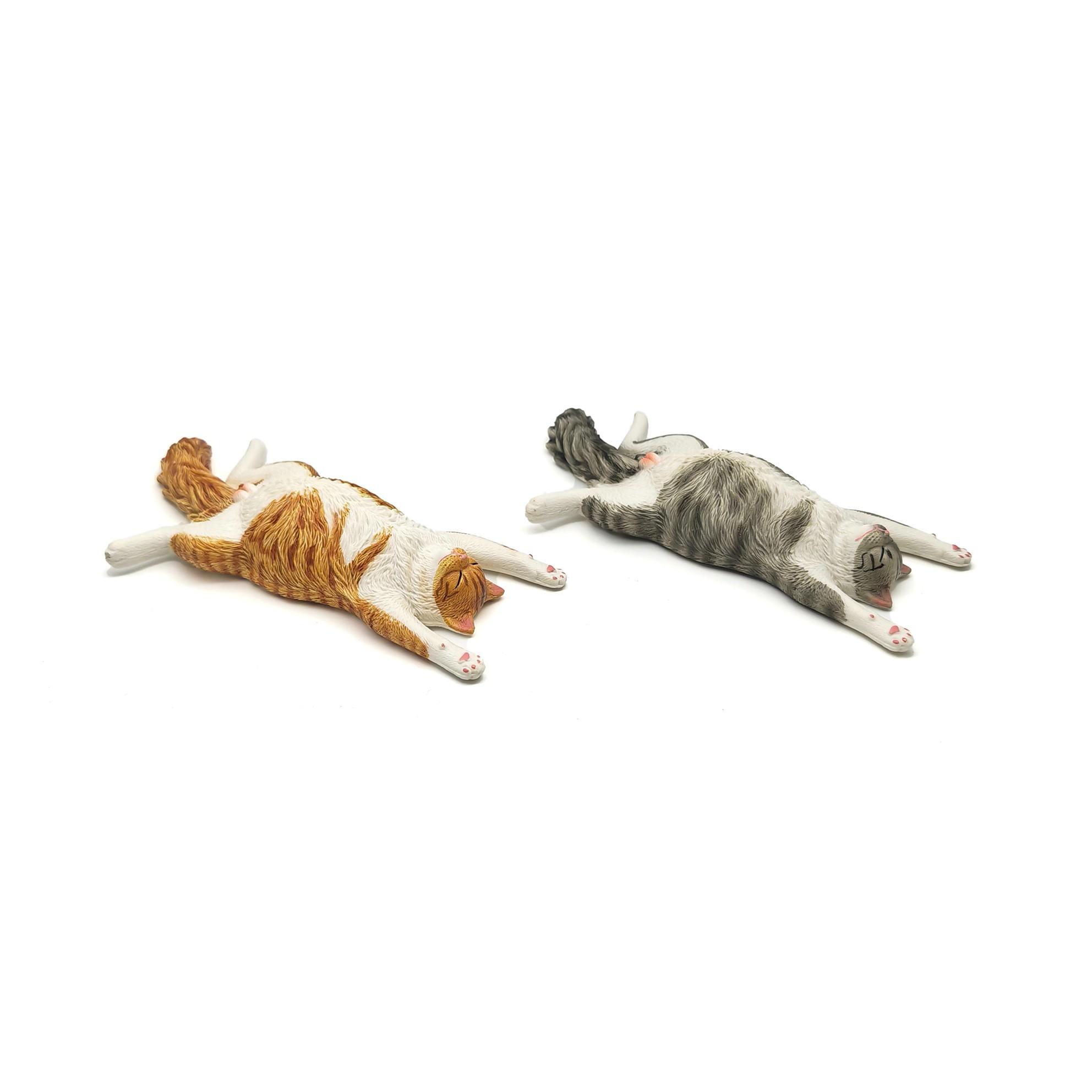 Cat Animal Model Statue Decorative Figurine for Home Decoration and Collection, Garden Office Desktop Bonsai Ornament