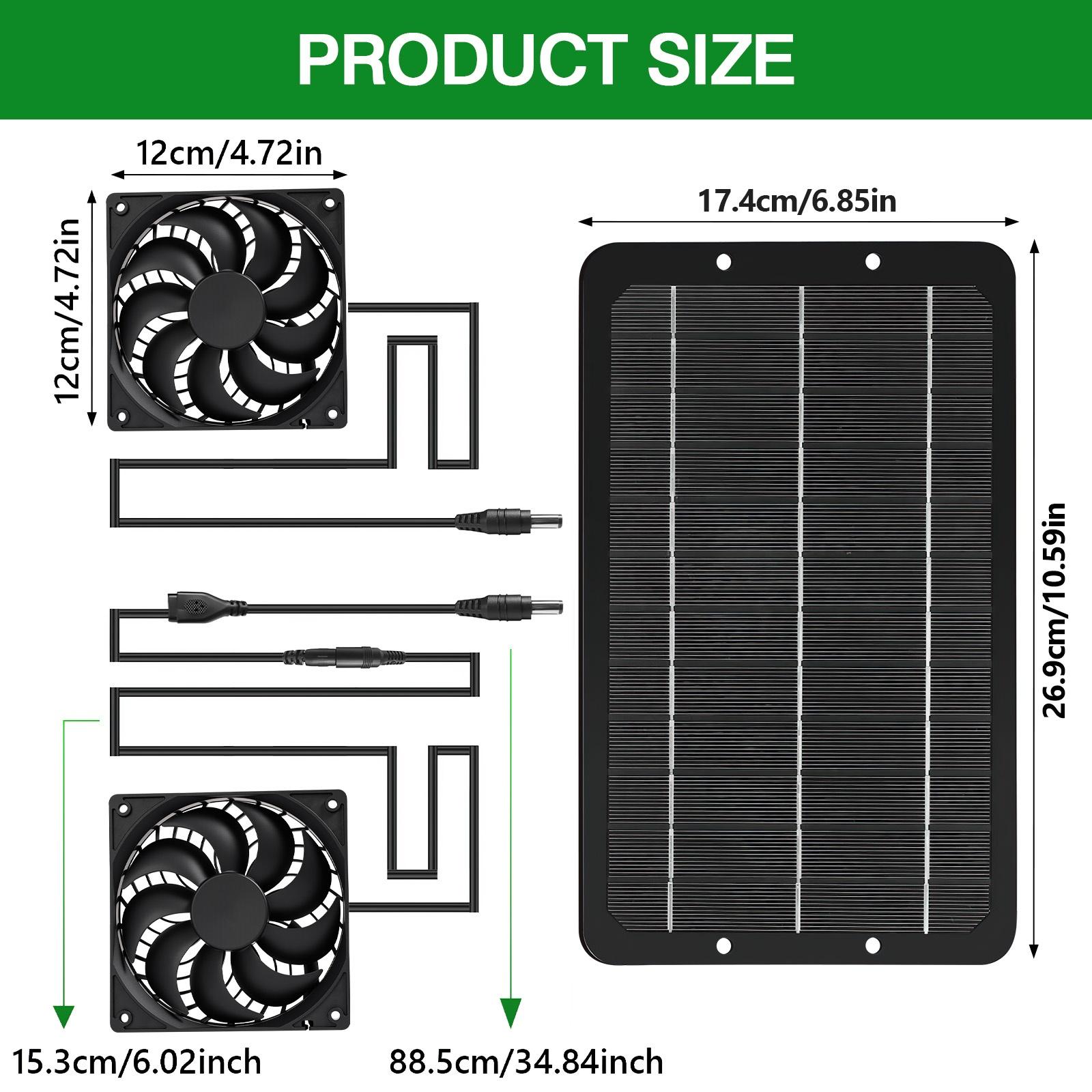 15W Solar Exhaust Fans for Chicken Coop, 3500RPM High-Velocity Solar Panel Kit with Dual , IP65 Waterproof Auto On/ Off Air Ventilation Solar Power for Shed, Greenhouse, Pet Houses, Chicken Coop