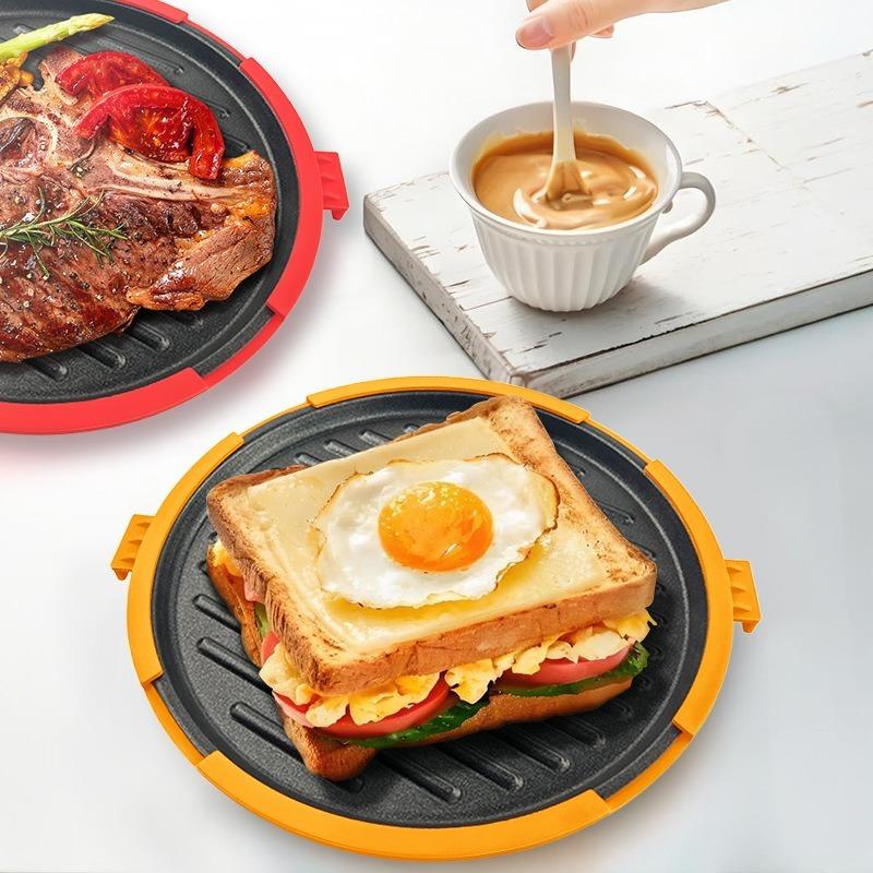 Upgraded Xl Grill Plate, All Purpose Grilling, Microwave Oven Special Baking Tray, Pizza, Chicken Wings, Beef Sandwiches, Toast Bread, Panini Machine, Grill Griddle