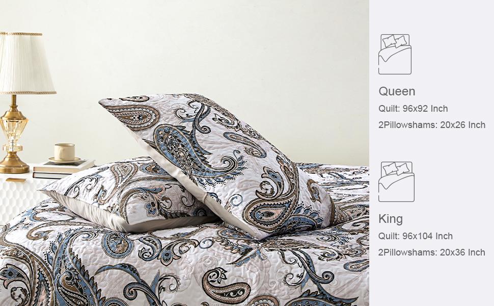 【blackfriday/cybermonday】Whale Flotilla Reversible Paisley Quilts, Lightweight Boho Printed Bedspreads Coverlets Quilt Bedding Set with 2 Pillow Shams for All Seasons 【blackfriday/cybermonday】Whale Flotilla Reversible Paisley Quilts, Lightweight Boho Printed Bedspreads Coverlets Quilt Bedding Set with 2 Pillow Shams for All Seasons
