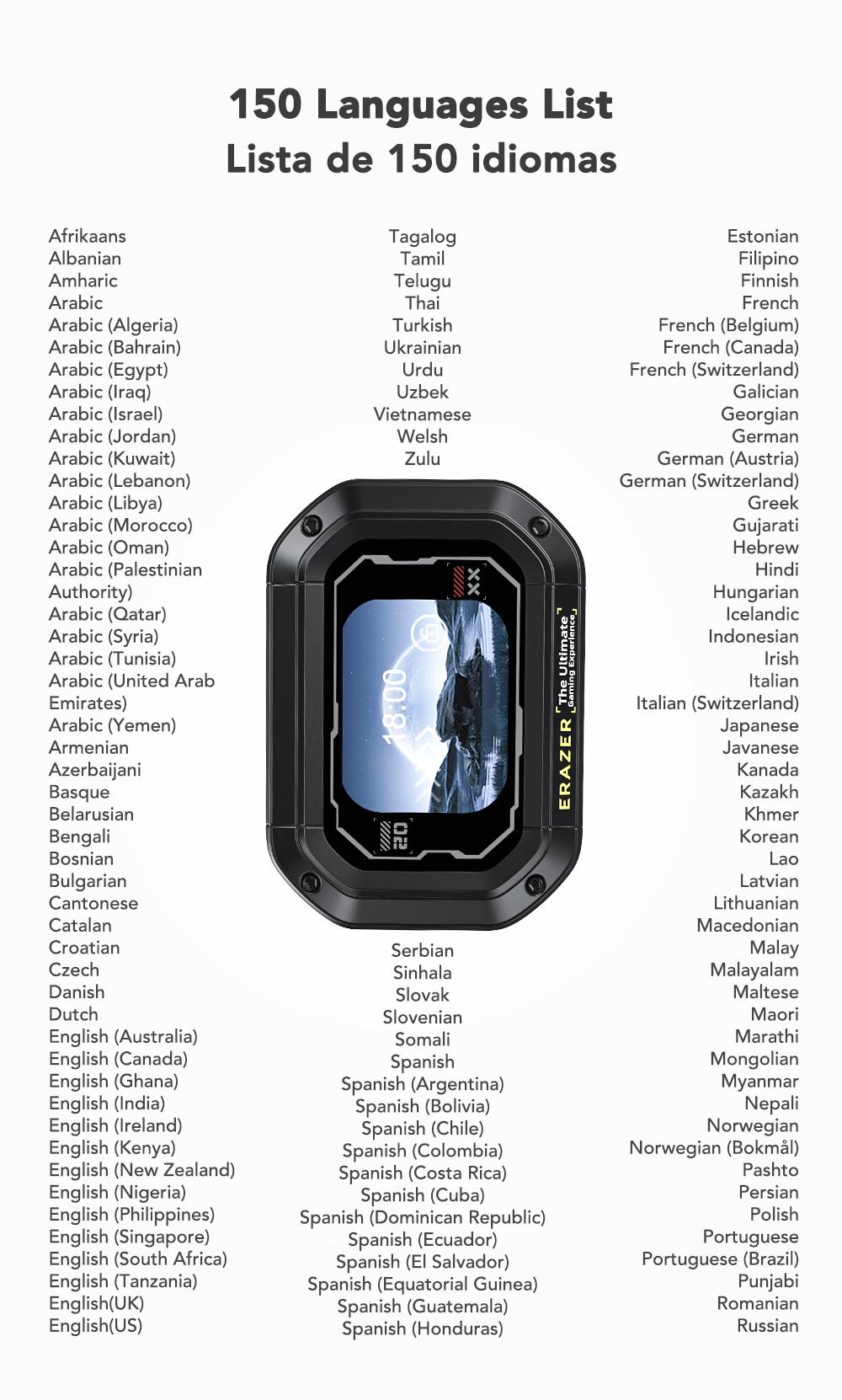 ERAZER XP6 Translation Wireless Earbuds With APP Bluetooth 5.4 Earphones,LED Lights Touchscreen, Built-in Mic ,High-quality sound Translate Earbuds, Clear call,30H Playtime Earphones,for Gym Running Workout