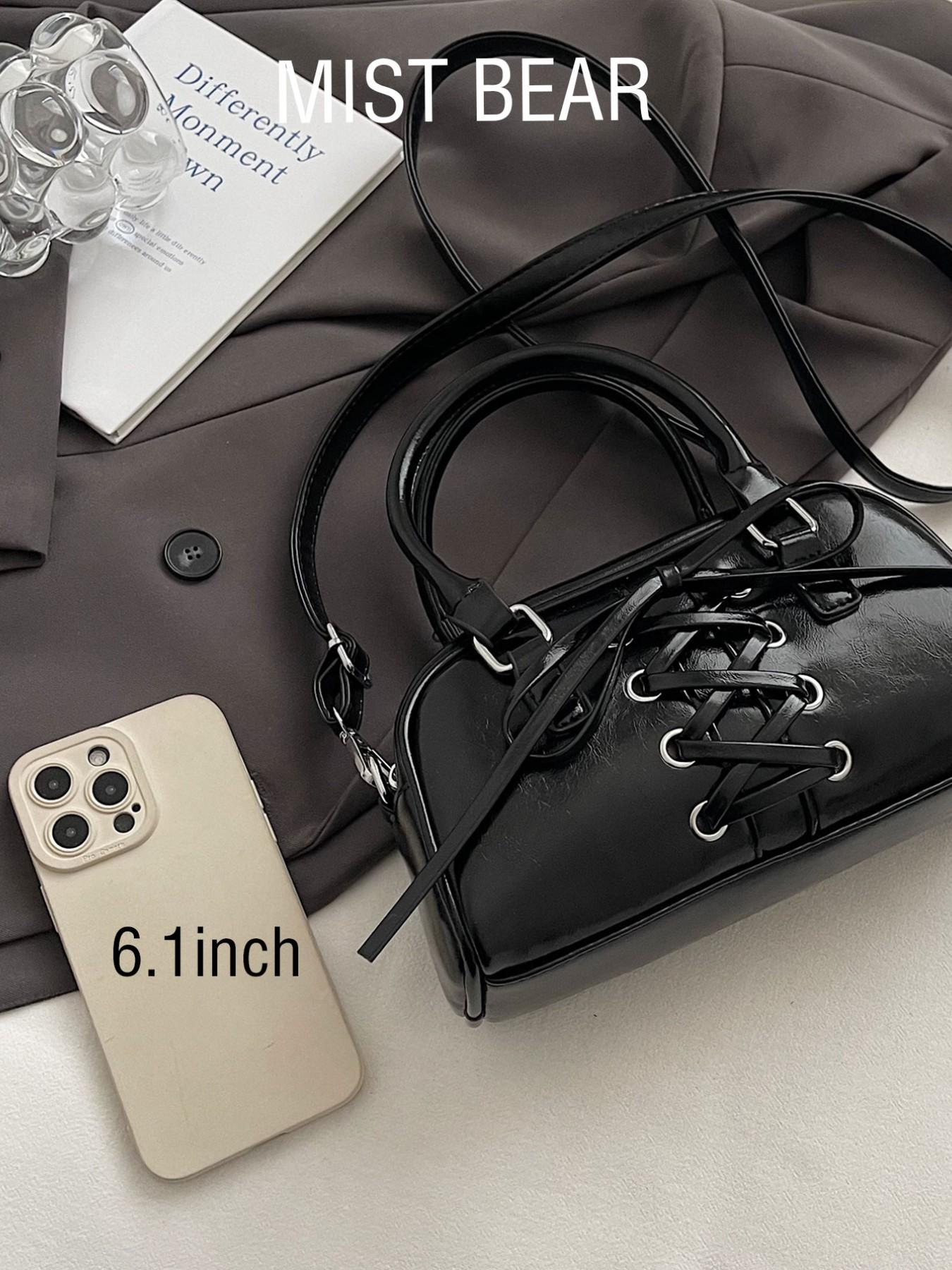 Women's PU Leather Crossbody Bag, Adjustable Strap, Zip Closure, Butterfly Knot Design, Ideal for Office, Work, Travel, Outdoor Activities