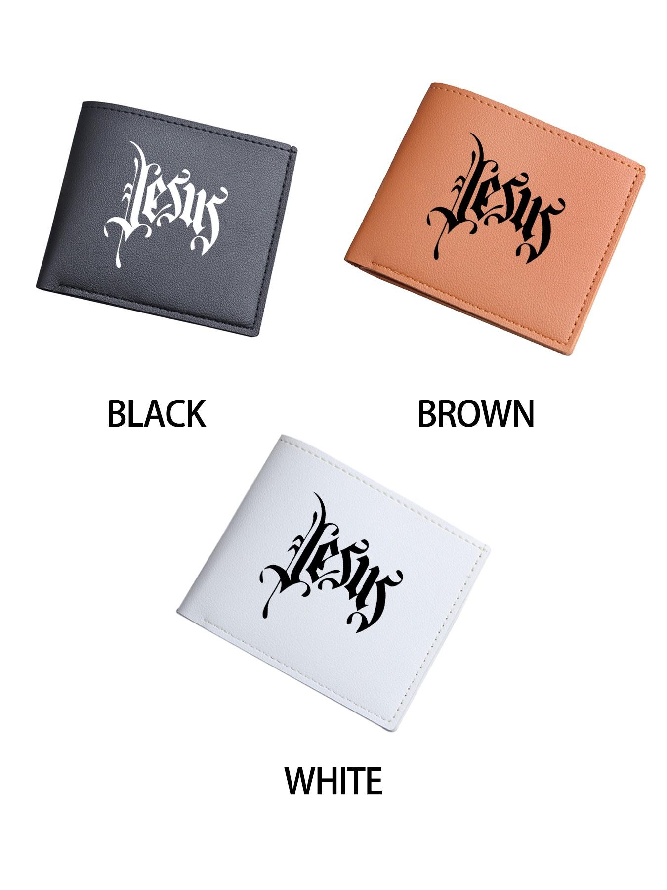 Gothic Jesus Print Unisex Wallet, PU Leather Bifold Card Holder with Coin Pocket, Christian Faith Purse for Men Women, Religious Accessory for Church & Daily Use