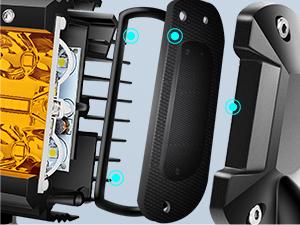 Nilight 2PC 4Inch Amber Led Pods Triple Row 60W Flood Spot Combo Driving Fog Lights with 16AWG Wiring Harness-2 Leads Truck Vehicle Nilight 2PC 4Inch Amber Led Pods Triple Row 60W Flood Spot Combo Driving Fog Lights with 16AWG Wiring Harness-2 Leads Truck Vehicle